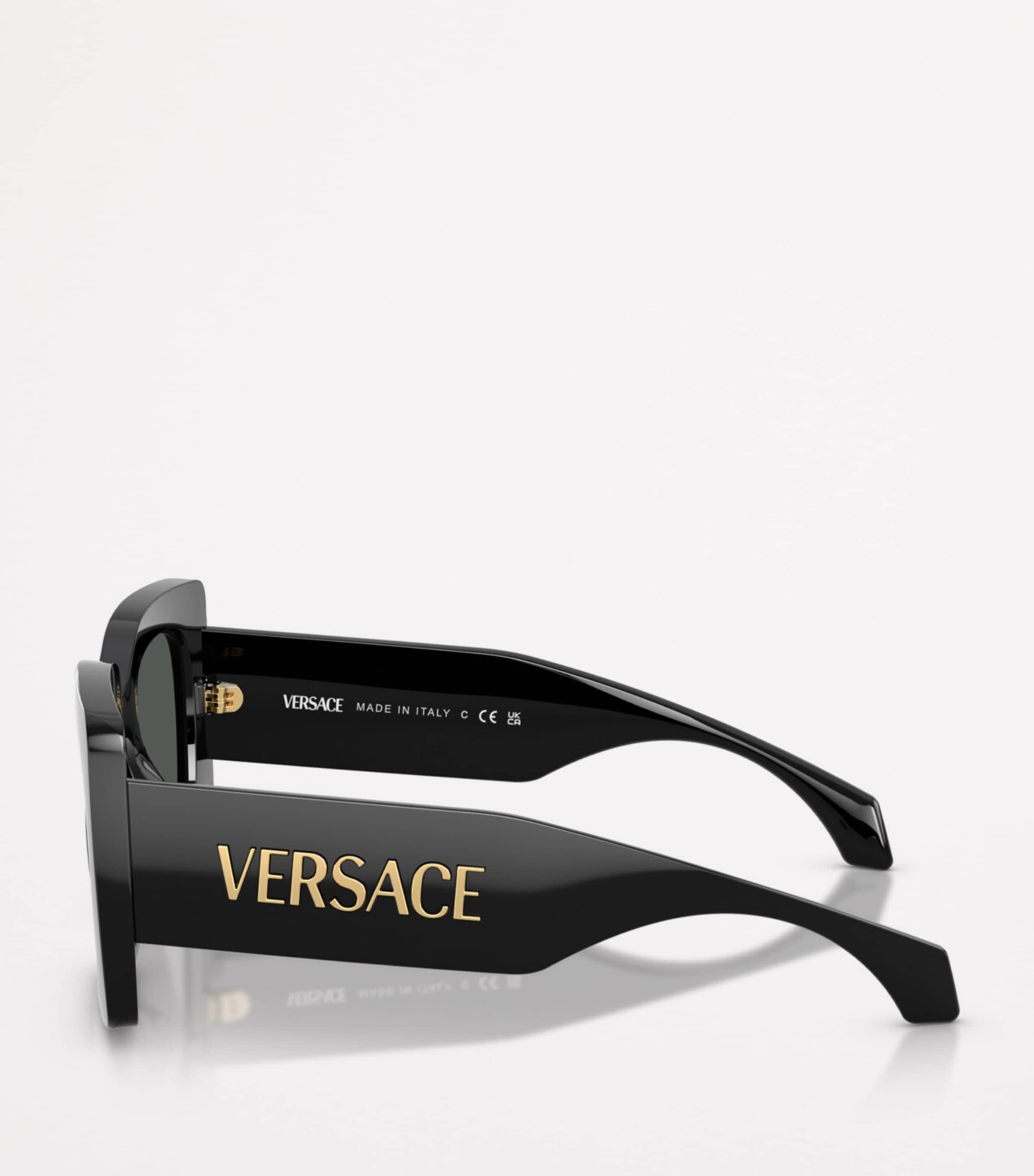 小物 VERSACE Square Wrap Sunglasses Black Medusa Biggie Wrap Sunglasses Black | VERSACE CA