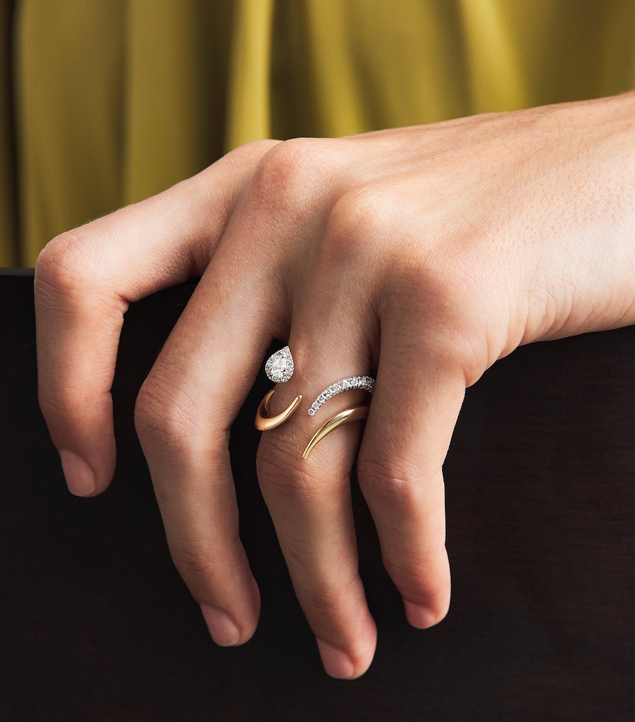 Yeprem Mixed Gold and Diamond Golden Strada Ring Image 4