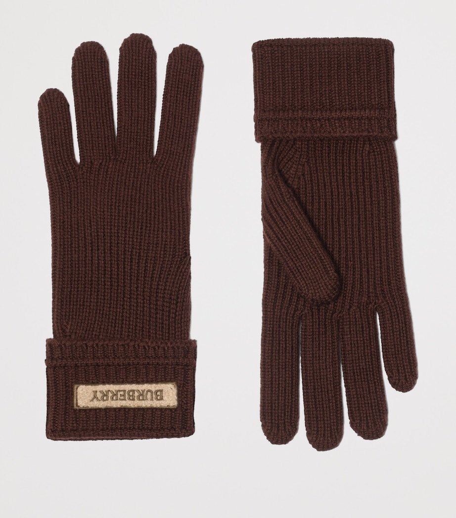 Wool-Blend Logo Gloves TREACLE Image 2