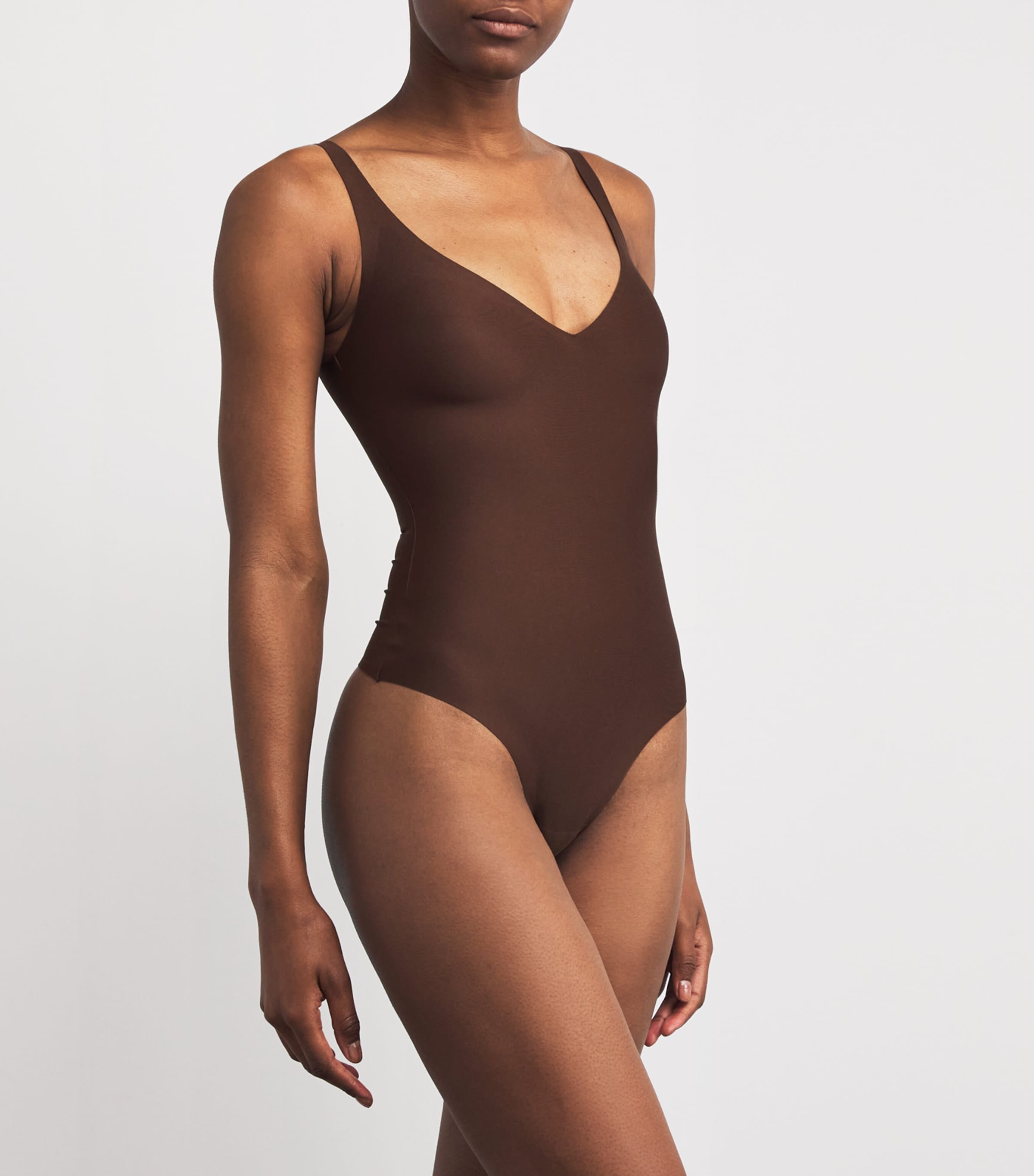 Plunge Thong Bodysuit COCOA Image 2