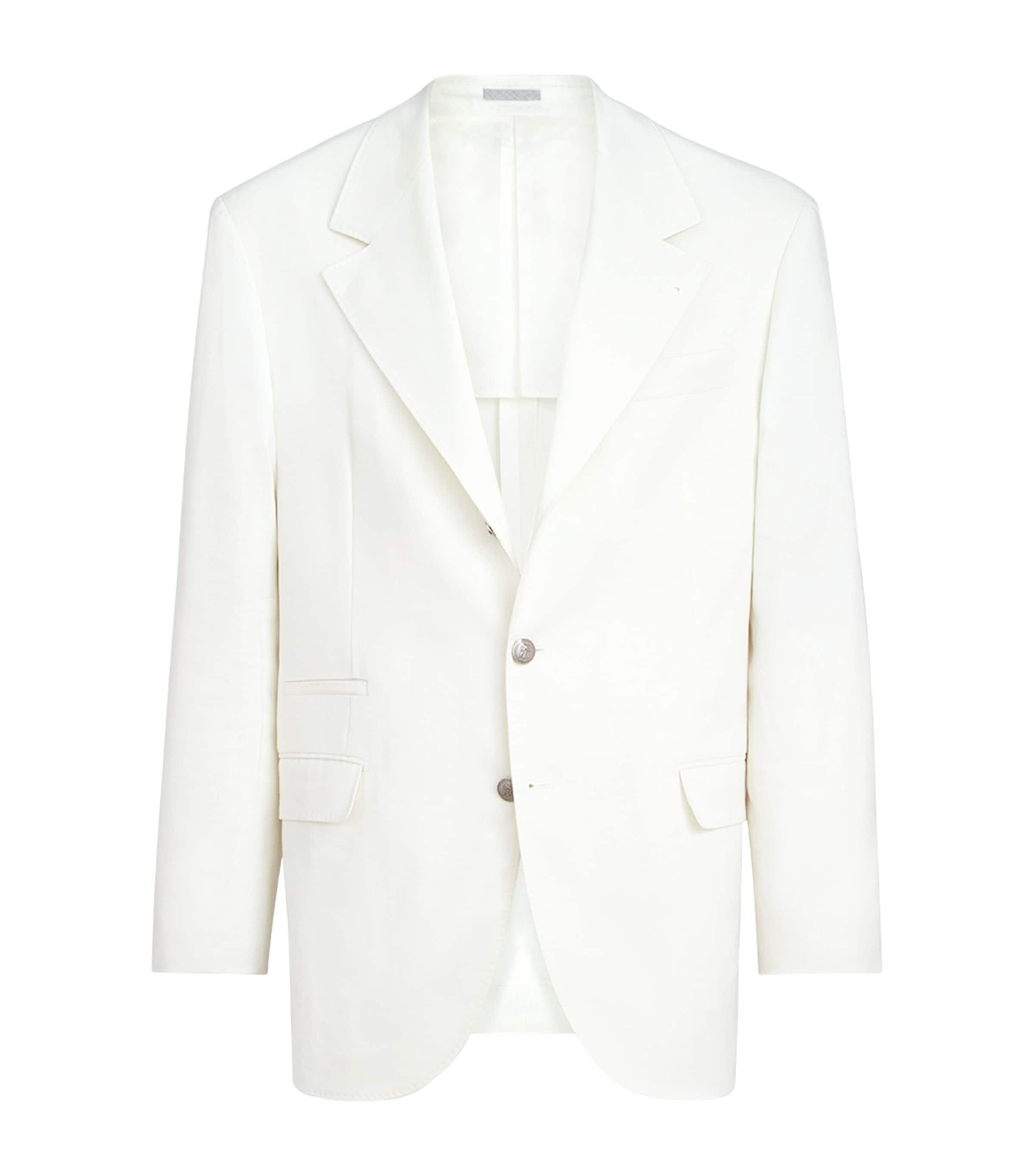 Brunello Cucinelli Mens Linen-Wool Single-Breasted Blazer Image 1