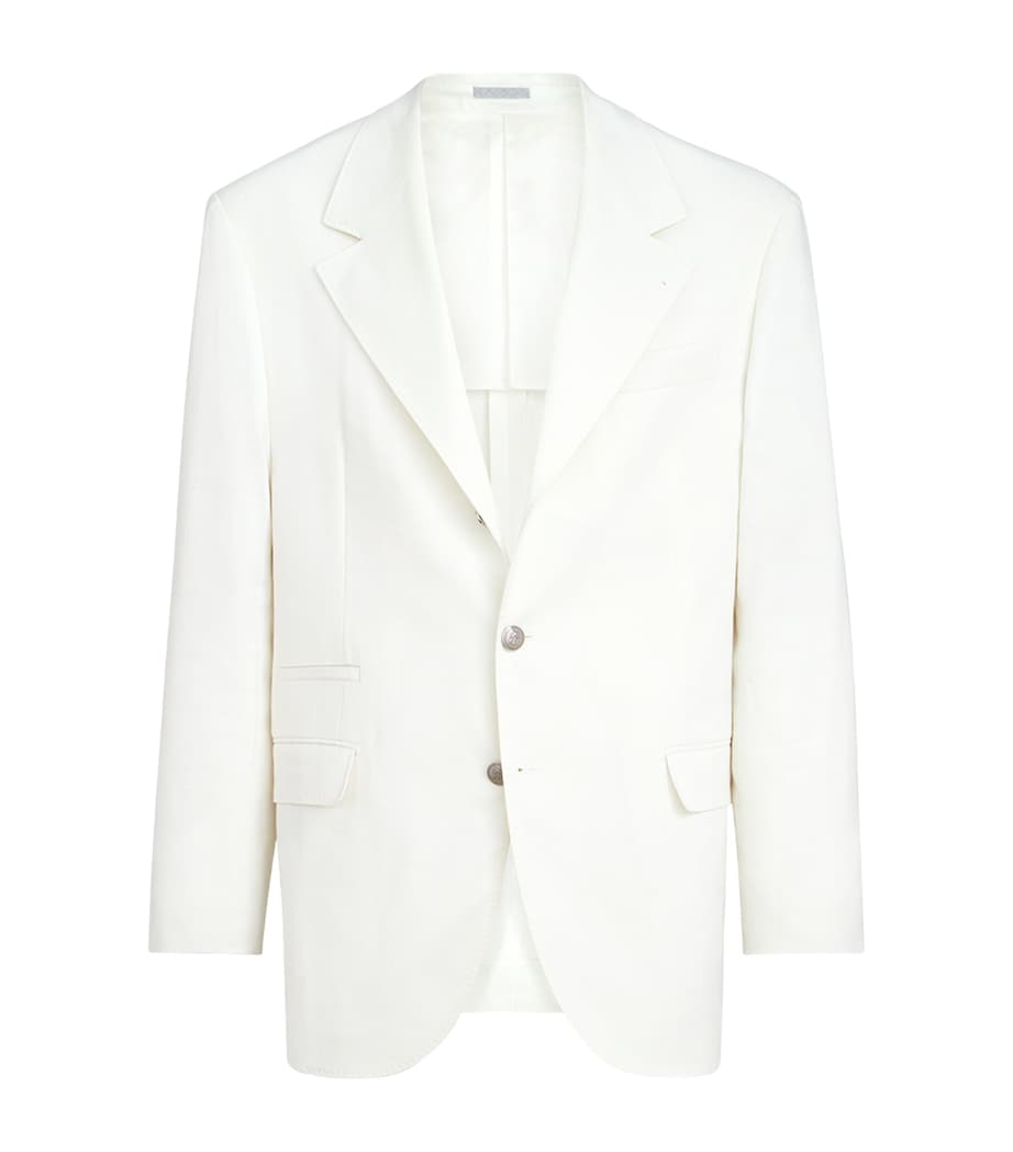 Brunello Cucinelli Mens Linen-Wool Single-Breasted Blazer Image 1