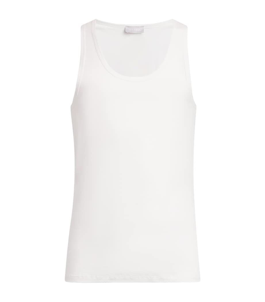 Hanro Mens Stretch-Cotton Tank Top White Image 1