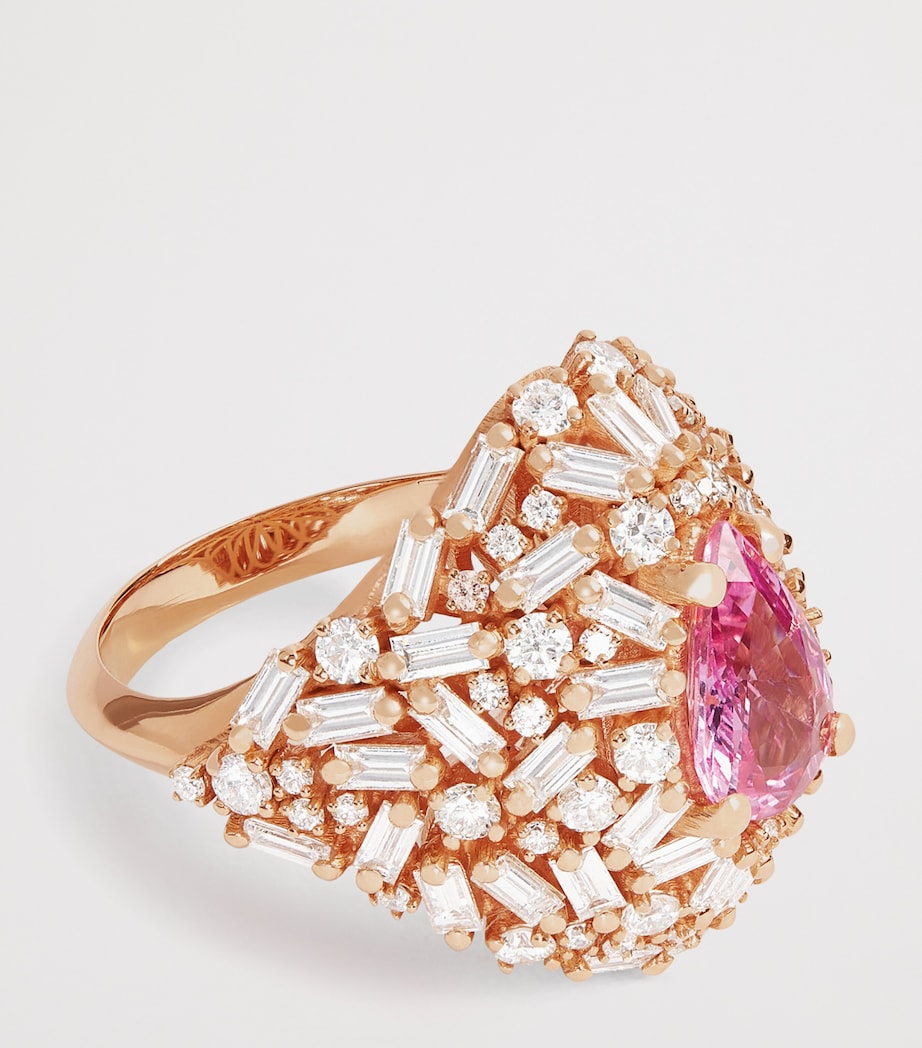 Suzanne Kalan Rose Gold, Diamond and Pink Sapphire One Of A Kind Ring Rg/p Image 3
