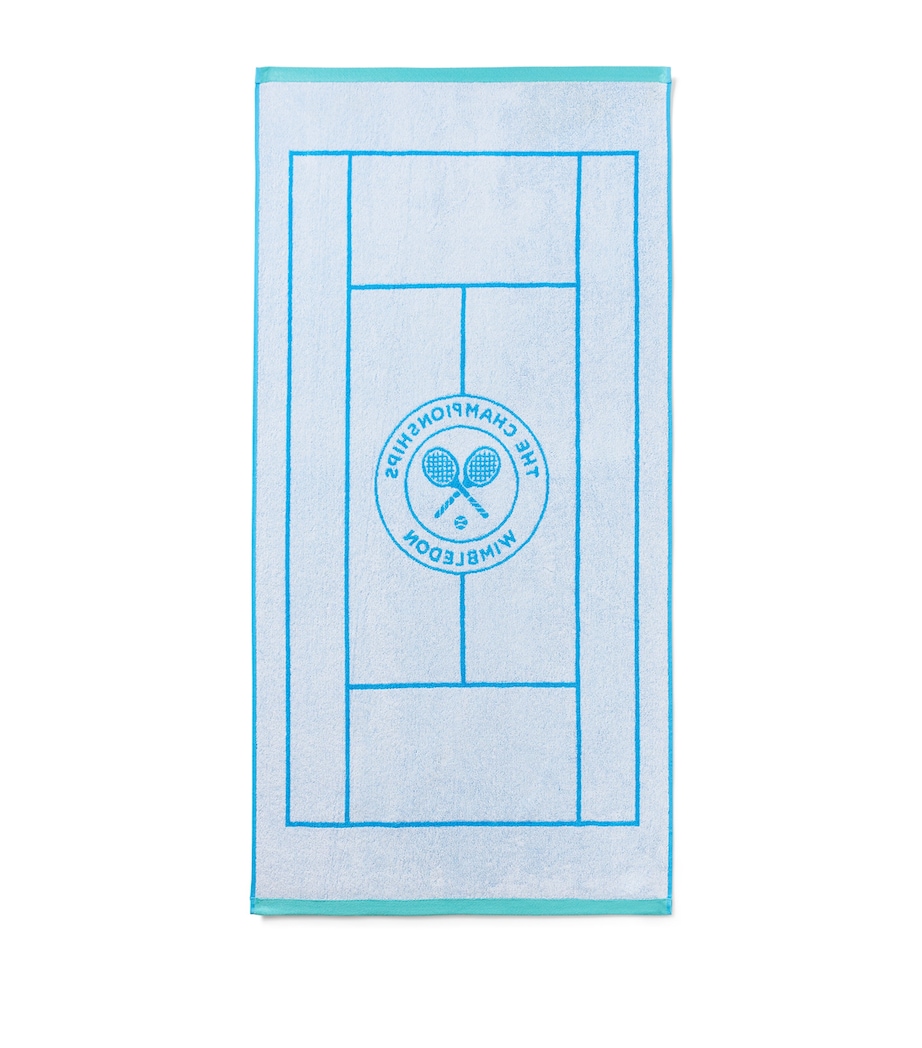 x Wimbledon Tennis Court Bath Towel (70cm x 133cm) SKY Image 3