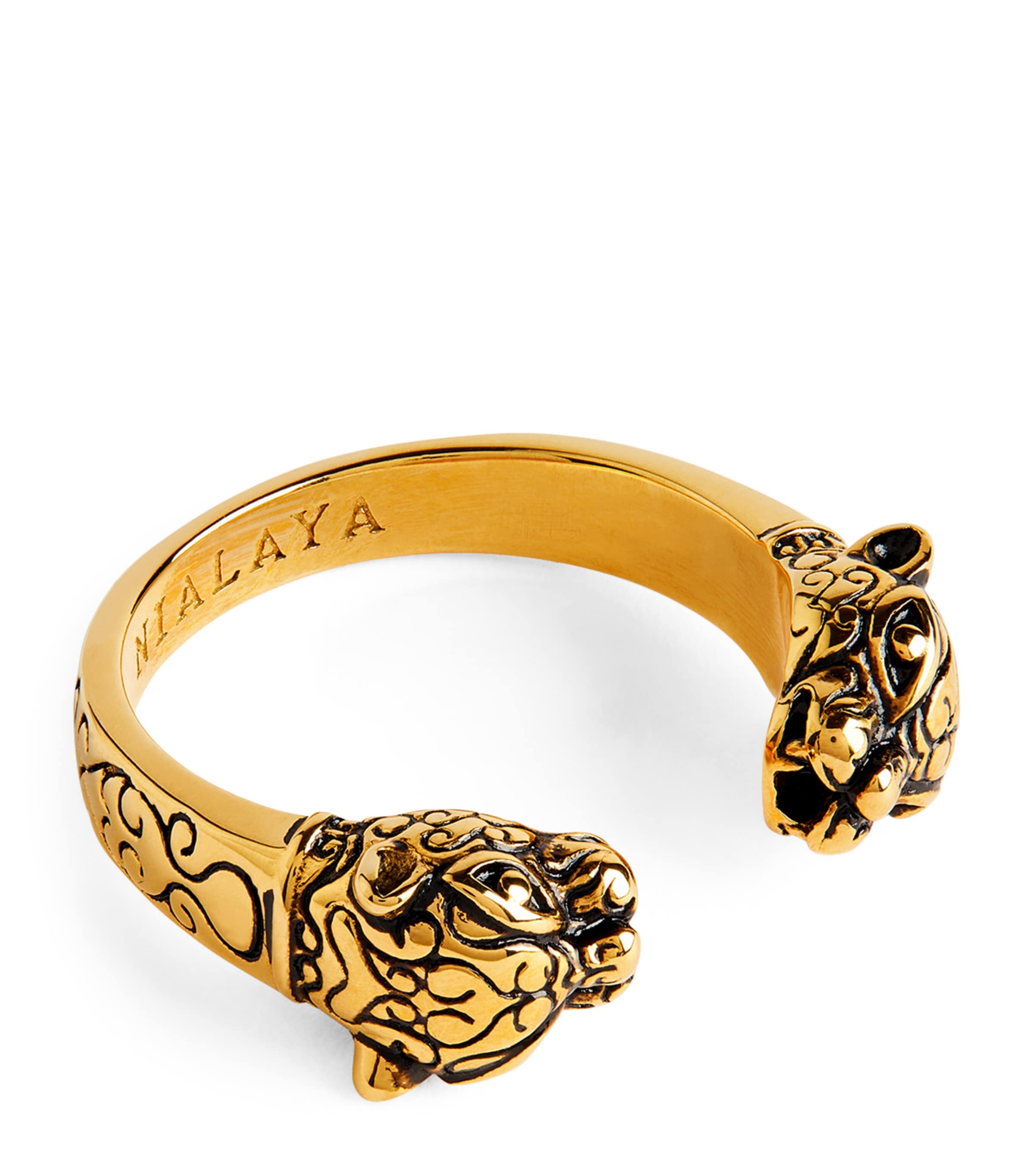 Nialaya Jewelry Gold-plated Double Panther Ring