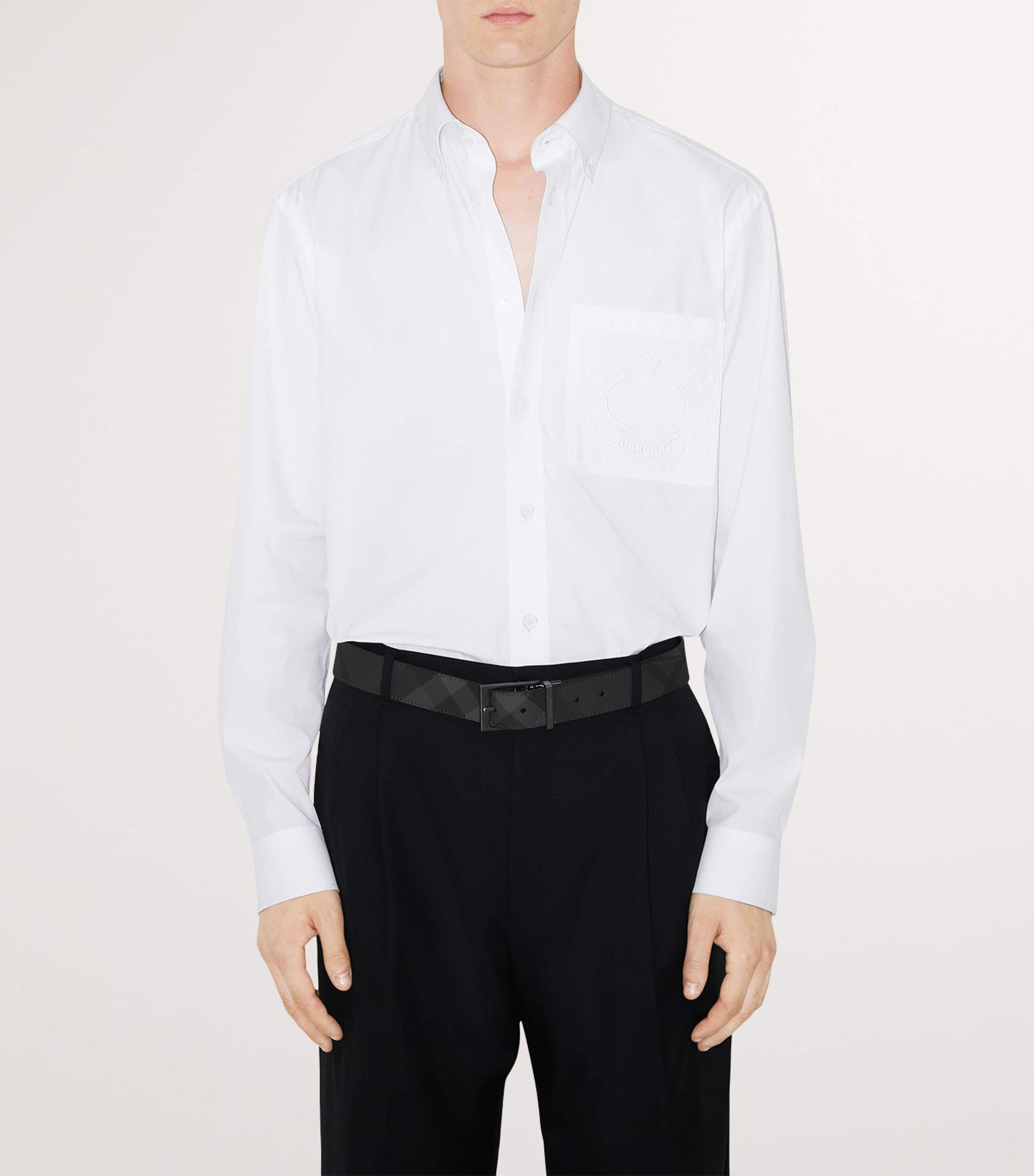 Leather and Check Reversible Belt CHARCOAL/GRAPHITE Image 4