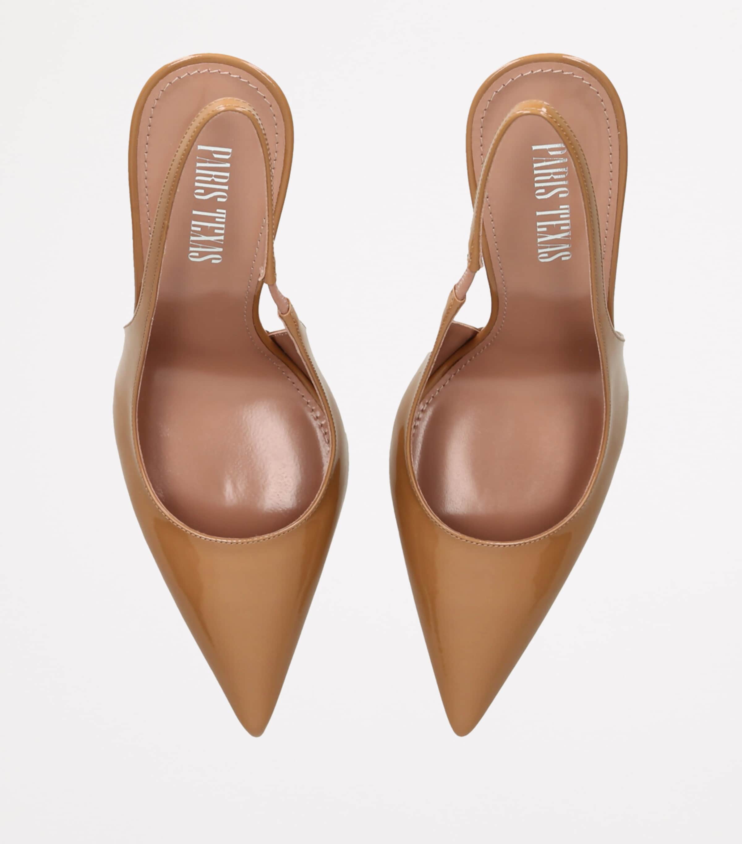 Patent Leather Lidia Slingback Pumps 105 BEIGE Image 4