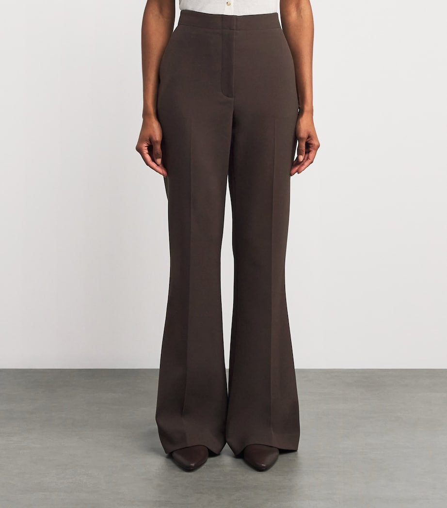Kenna High-Rise Flared Trousers CHOCOLATE Image 3