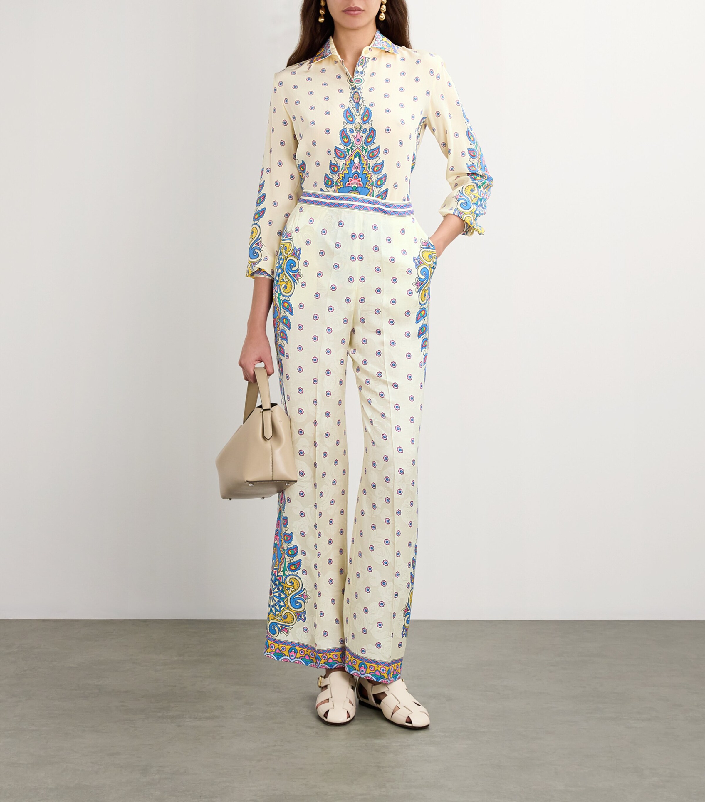 Silk-Blend Printed Trousers X0800 Image 2