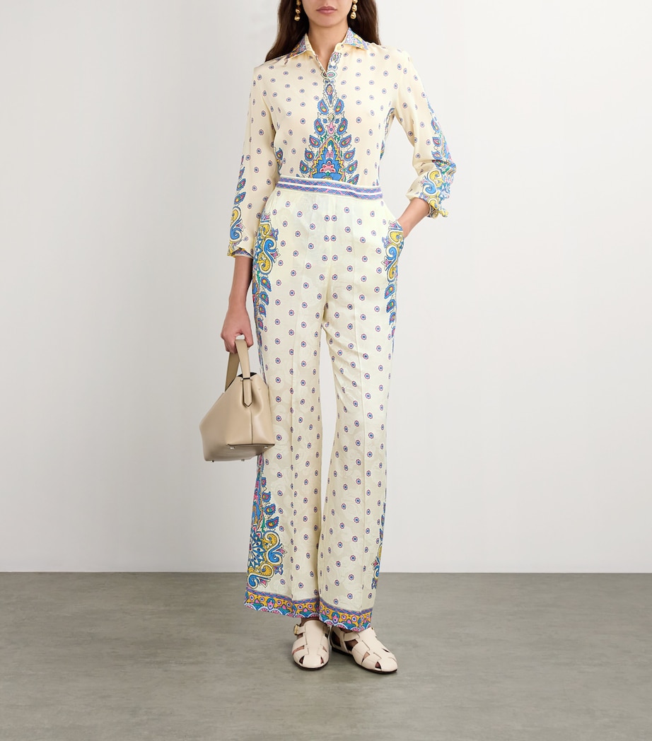 Silk-Blend Printed Trousers X0800 Image 2