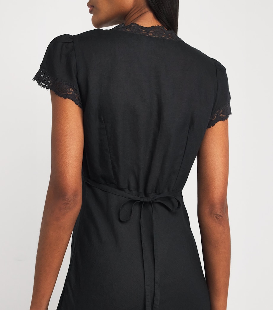 Clarice V-Neck Midi Dress BLACK Image 6