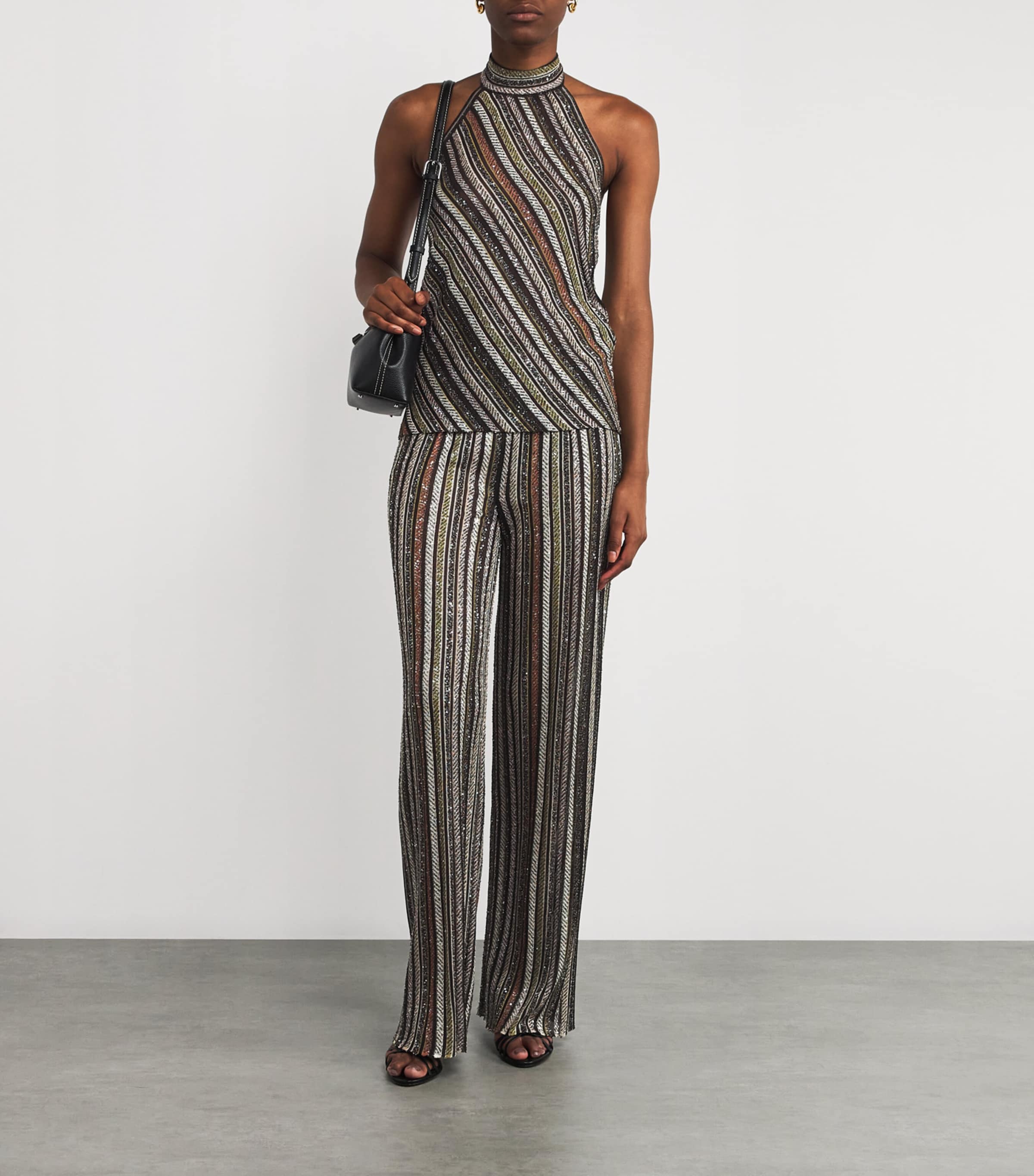 Knitted Stripe Wide-Leg Trousers SM9T5 MULTI NATURALS Image 2