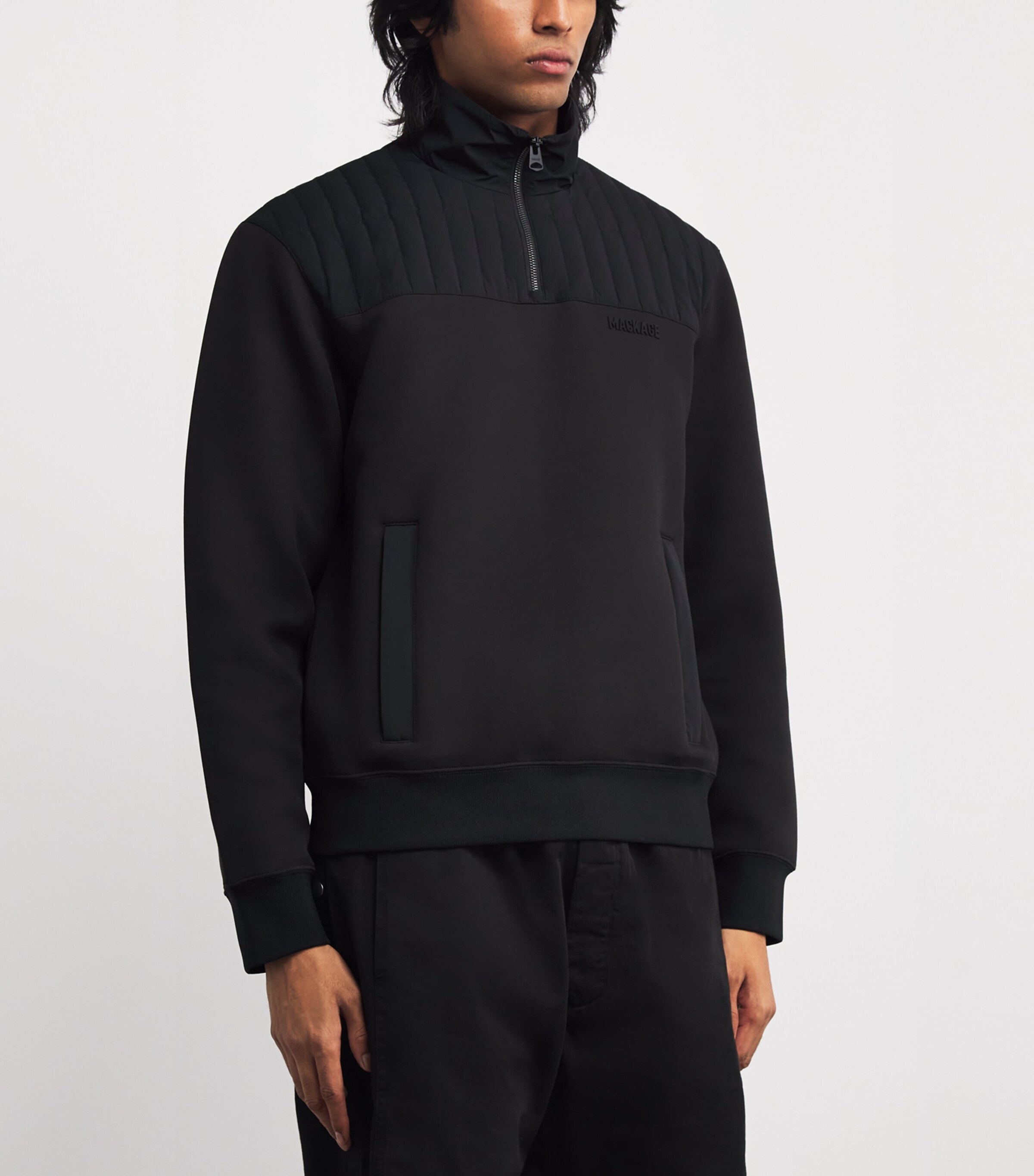 Corey Quarter-Zip Sweatshirt BLACK Image 3