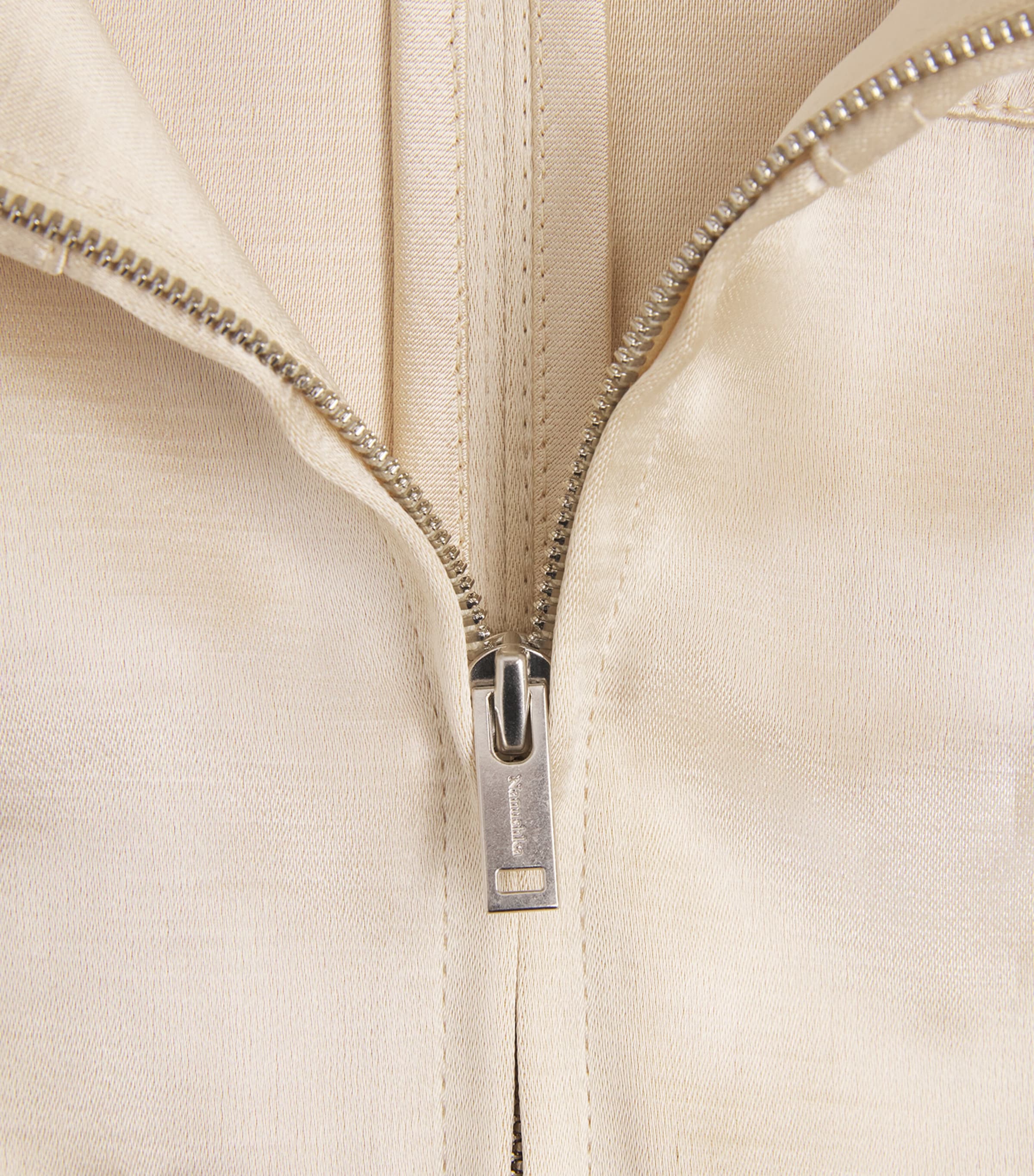 Nanushka Womens Satin Alonza Bomber Jacket Creme Image 6
