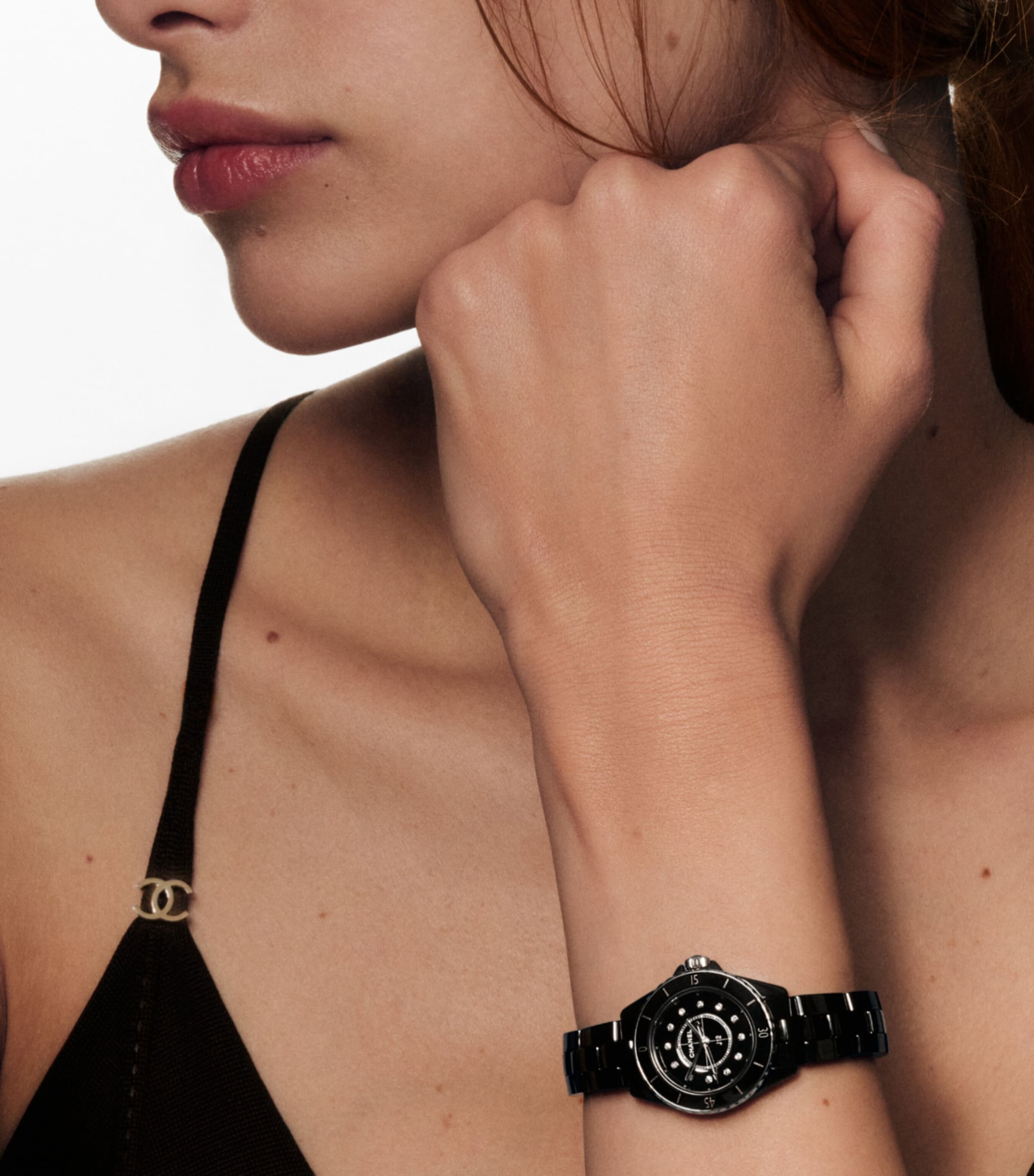 CHANEL Ceramic, Steel and Diamond J12 Watch 28mm Black Image 2