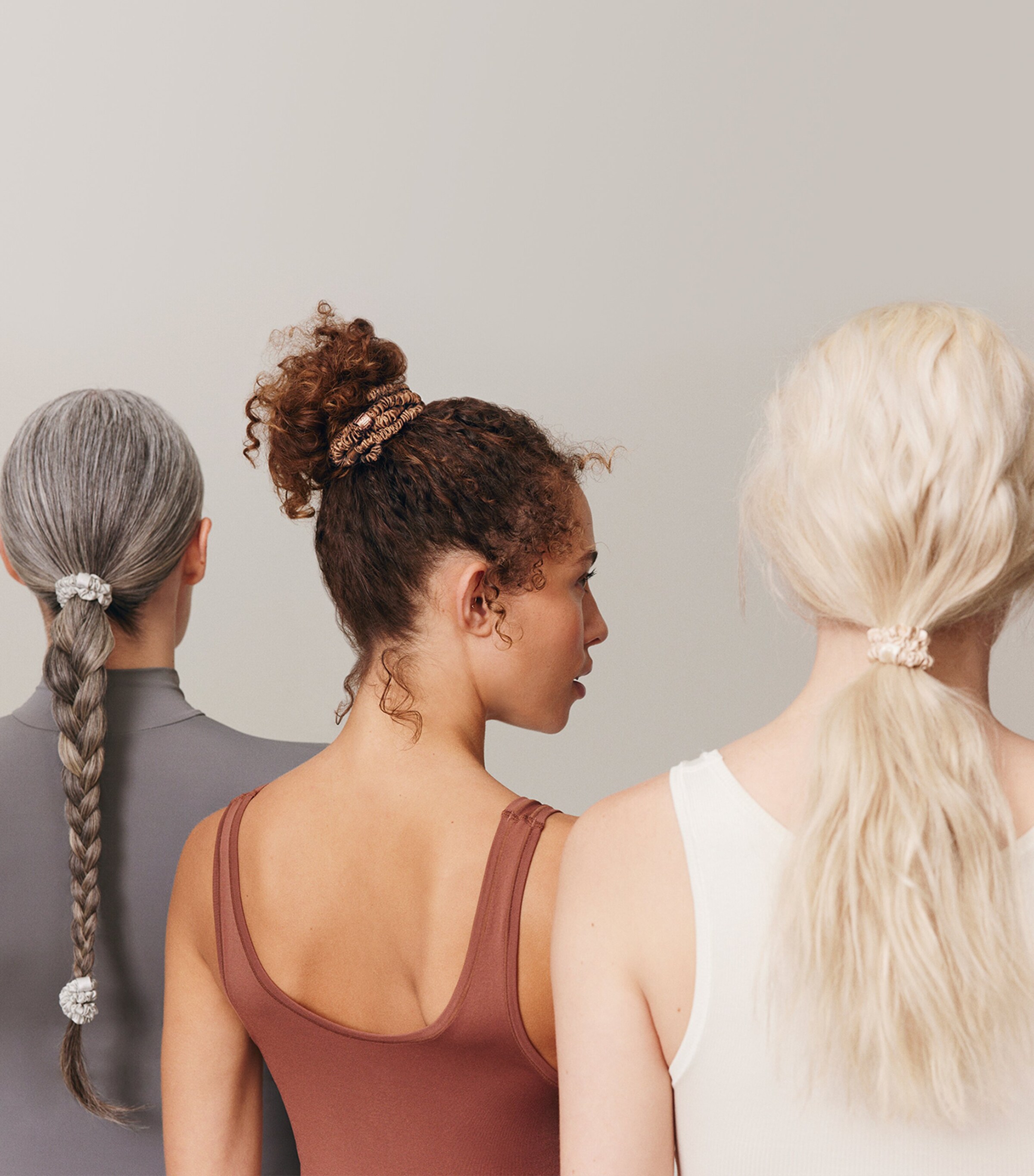 Pure Silk Skinny Scrunchies (Set of 4) BLONDE Image 6