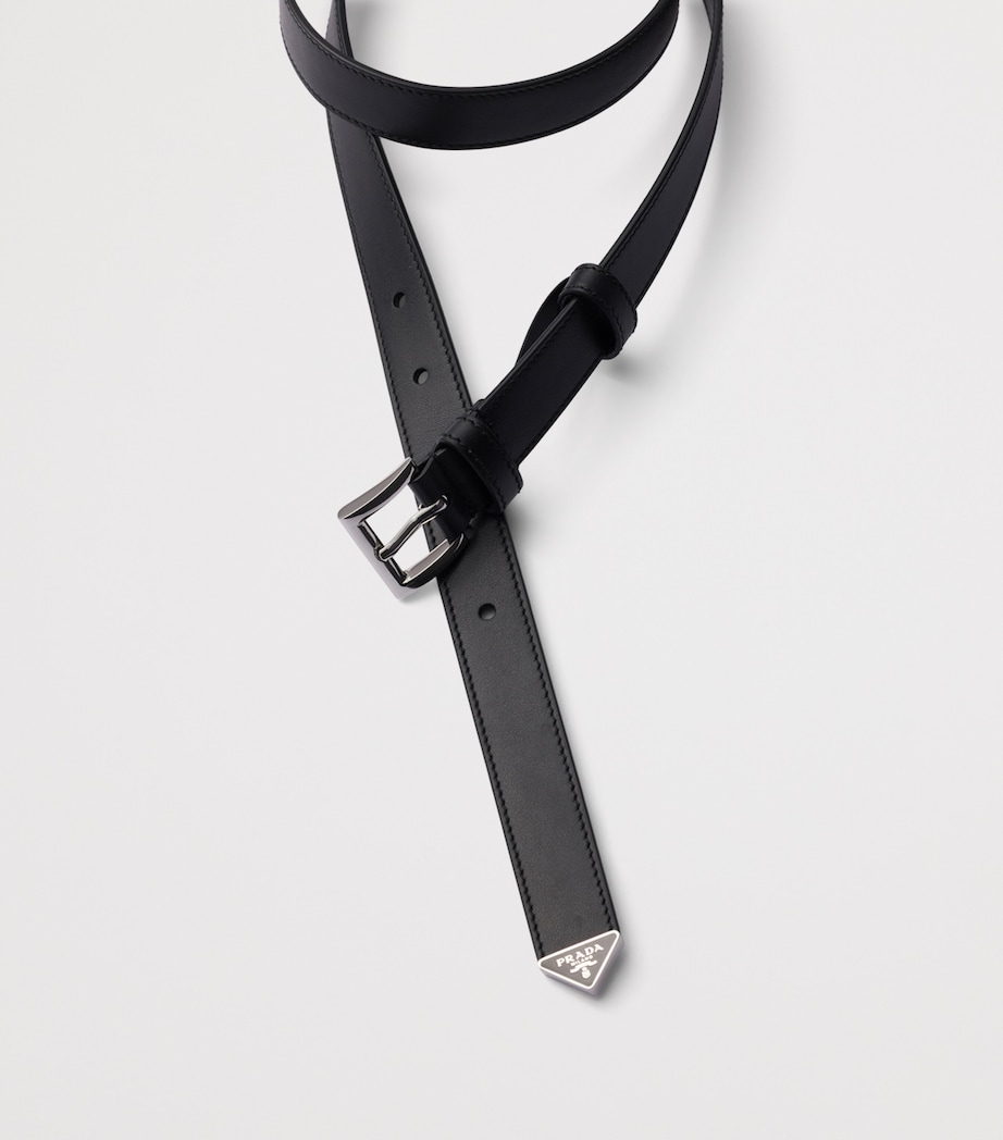 Prada Leather Triangle Belt Black Image 2