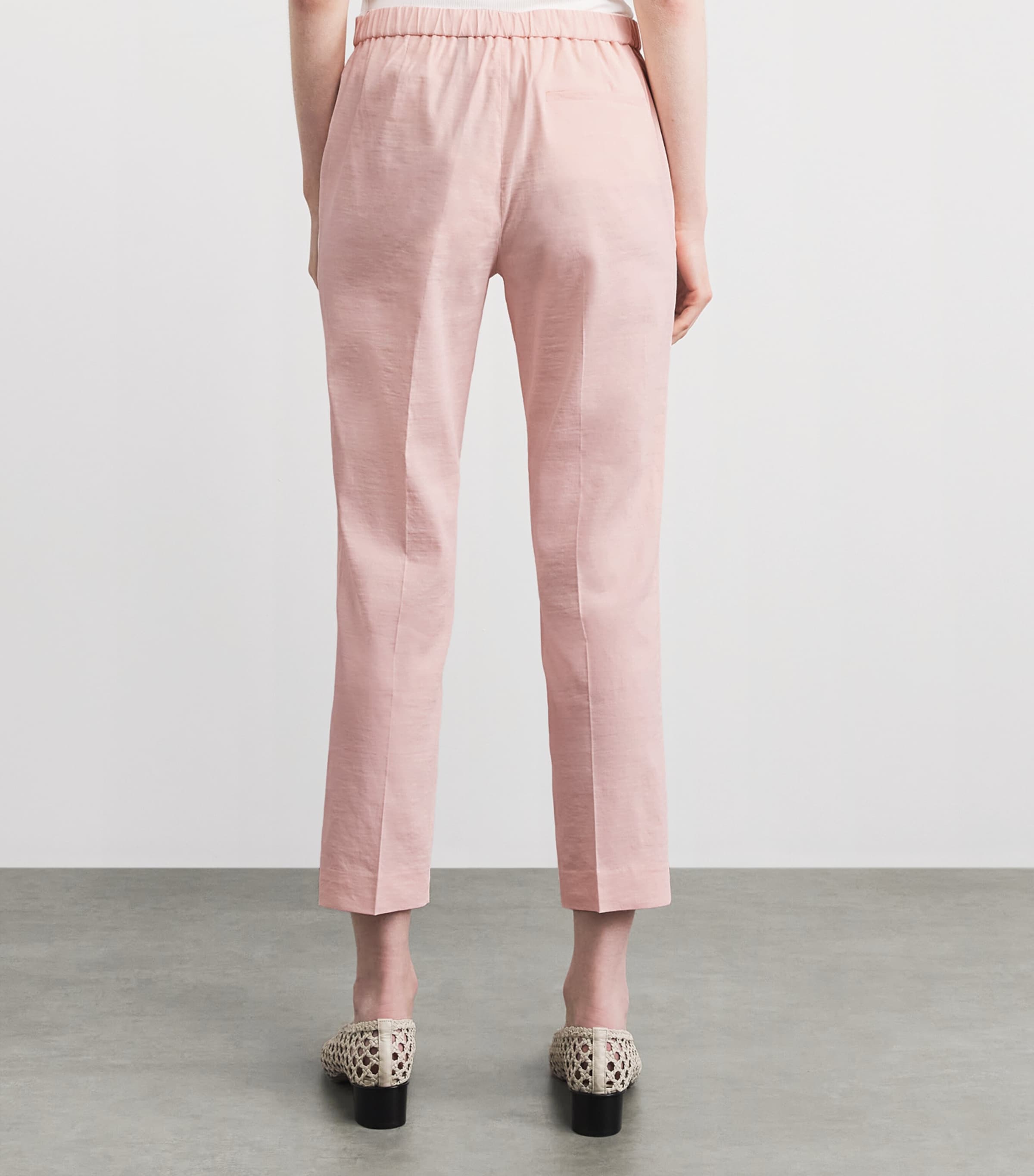 Theory Linen-Blend Straight Chinos Xke Warm Pink Image 5