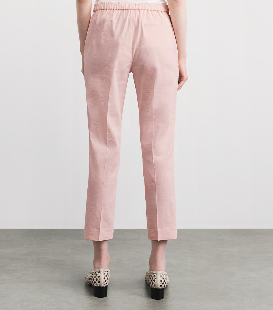 Theory Linen-Blend Straight Chinos Xke Warm Pink Image 5
