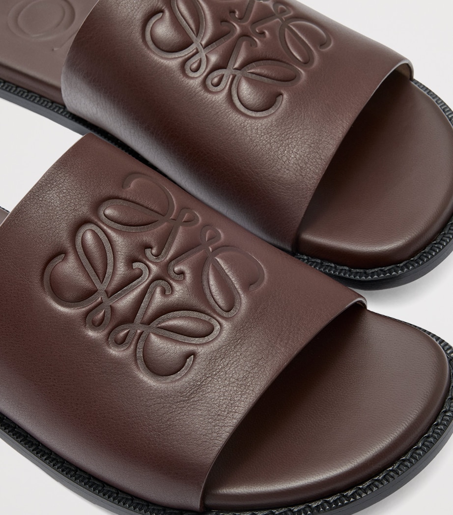 x Paula's Ibiza Leather Anagram Slides OXBLOOD Image 5