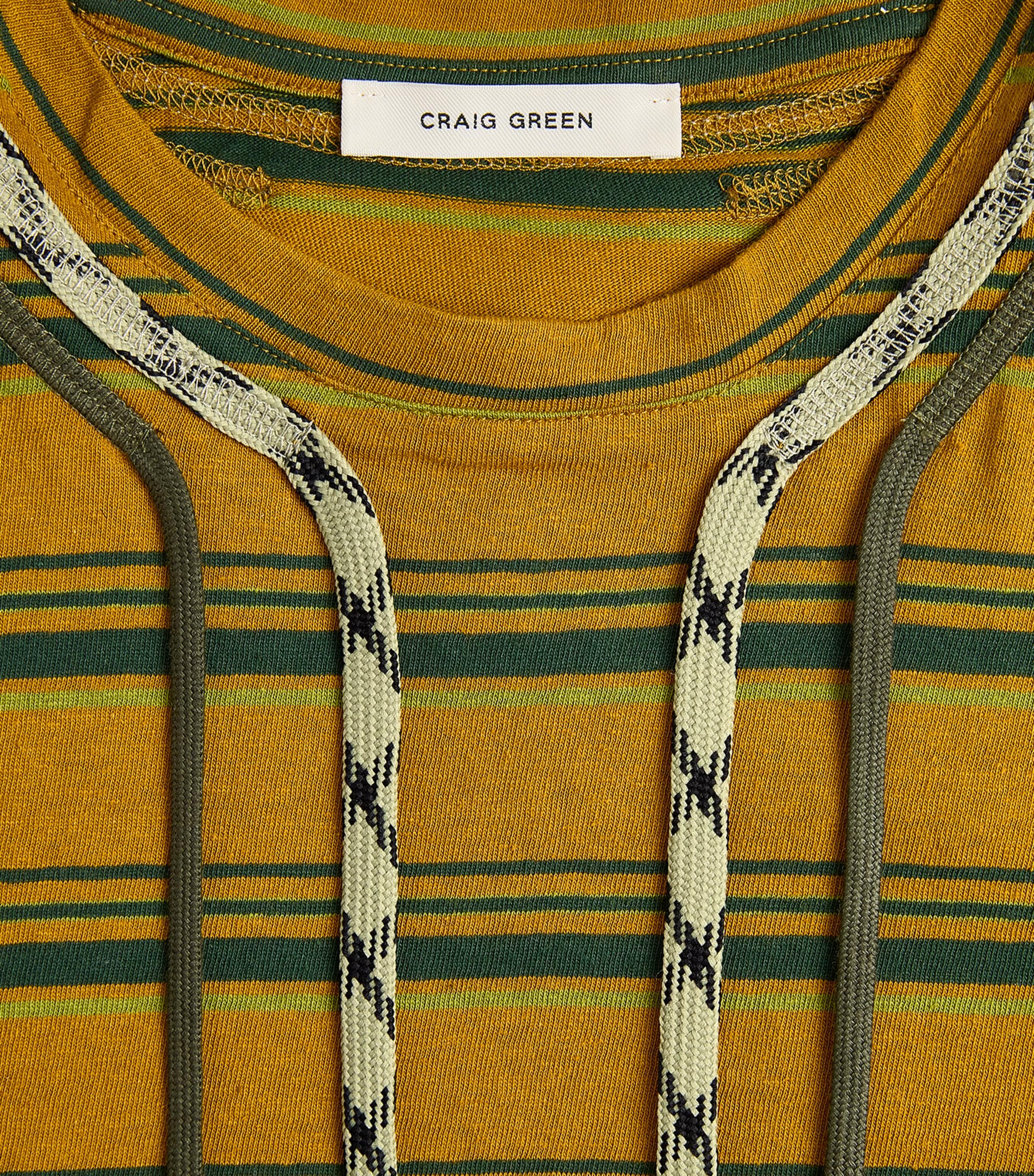 Craig Green Mens Stripe Lace Long-Sleeve T-Shirt Yellow Stripe Image 6