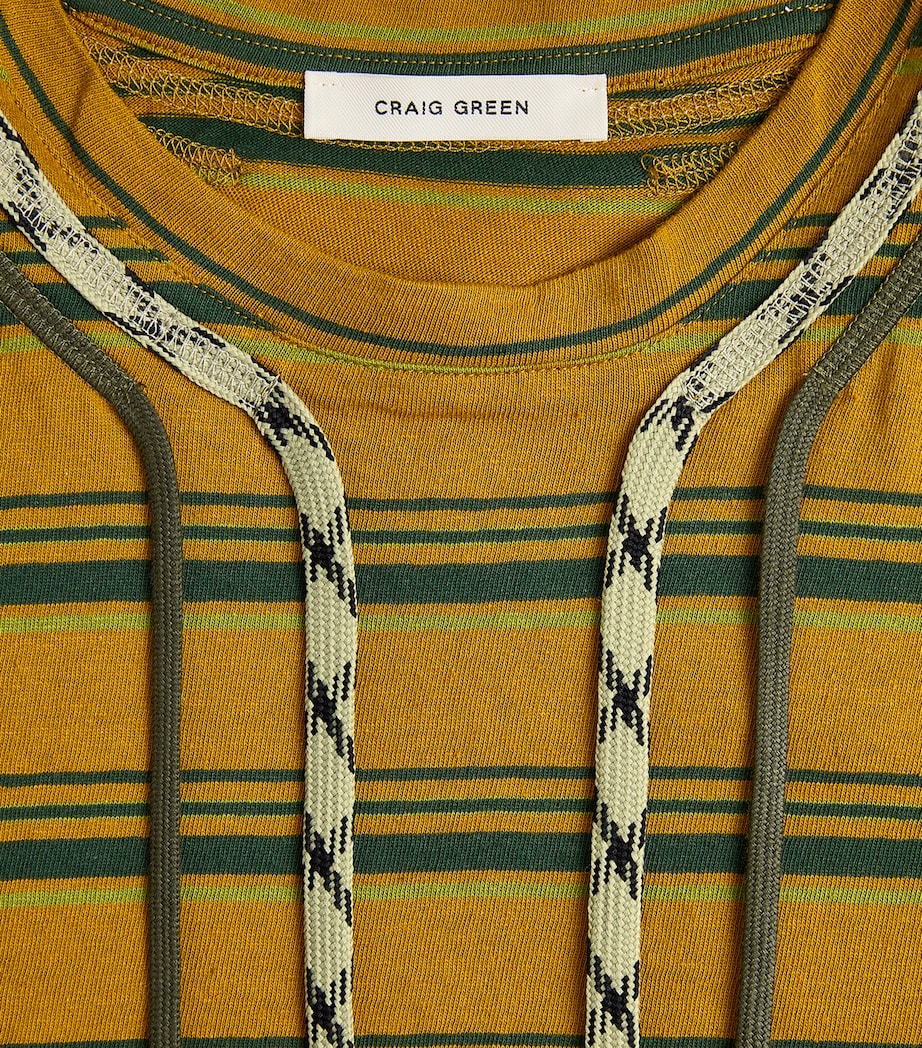 Craig Green Mens Stripe Lace Long-Sleeve T-Shirt Yellow Stripe Image 6