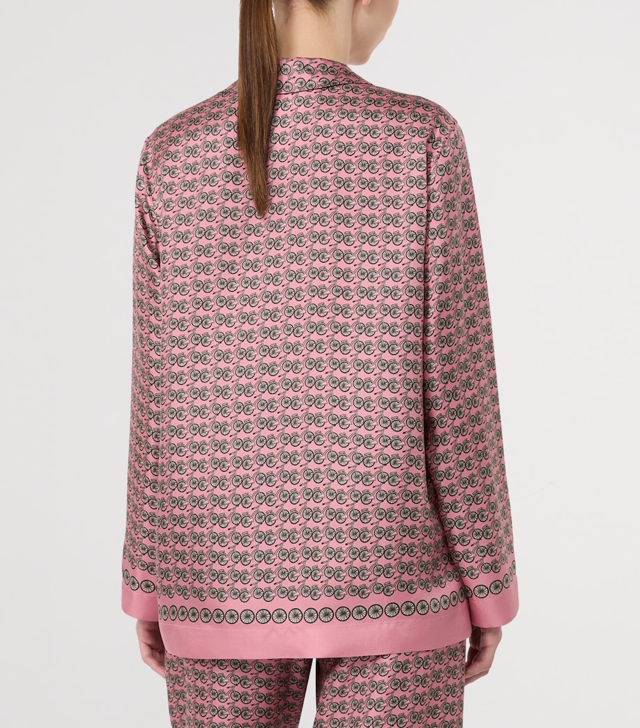 Max Mara Womens Silk Printed Shirt Pink Image 4