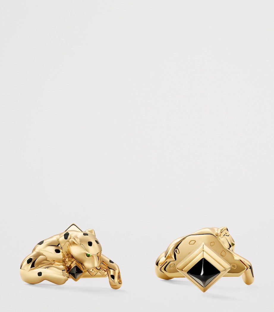 Cartier Yellow Gold, Tsavorite and Onyx Panthère de Cartier Cufflinks Yellow Gold Image 4