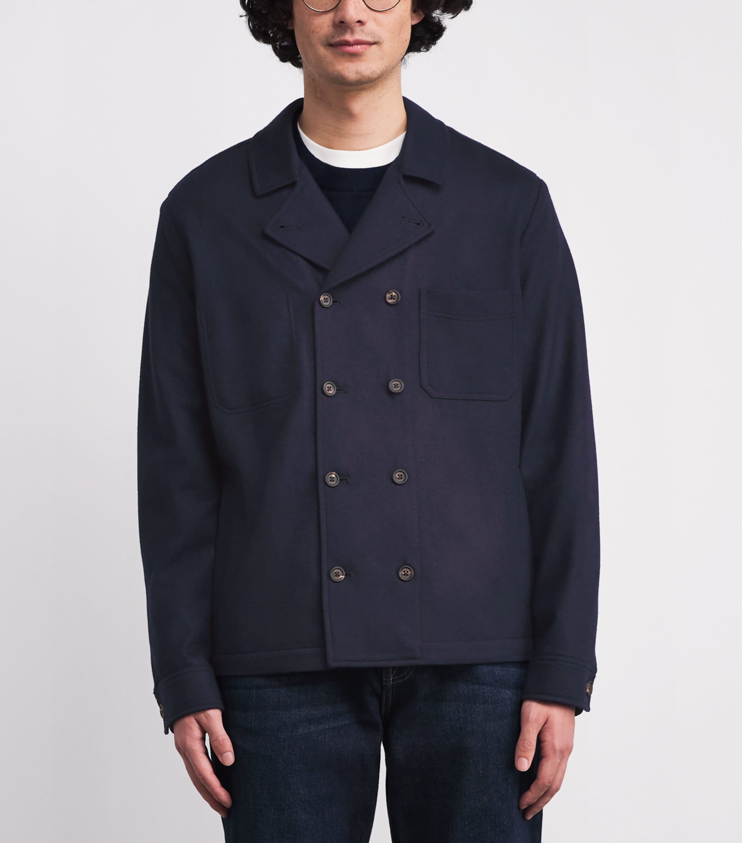 Wool Pea Coat BLU Image 3