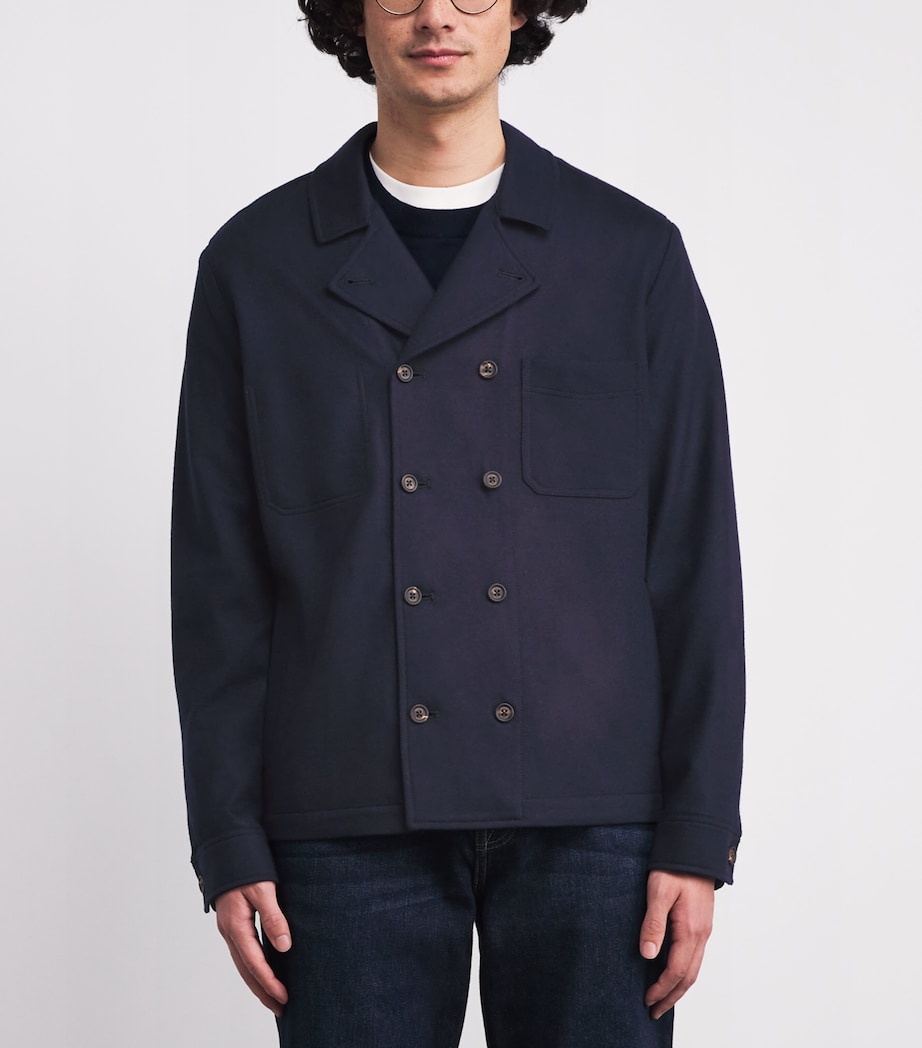 Wool Pea Coat BLU Image 3