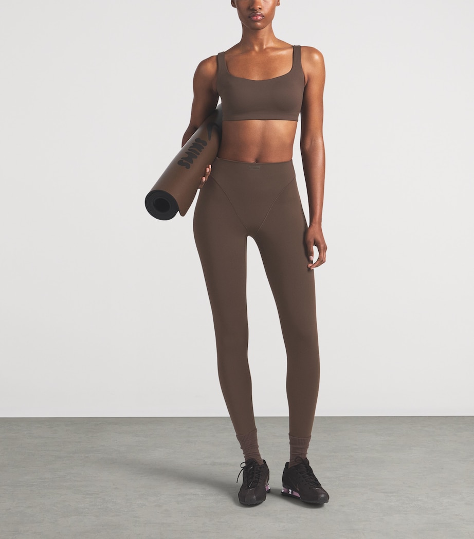 NikeSKIMS Womens NikeSKIMS Matte Sports Bra Dark Sepia Image 2