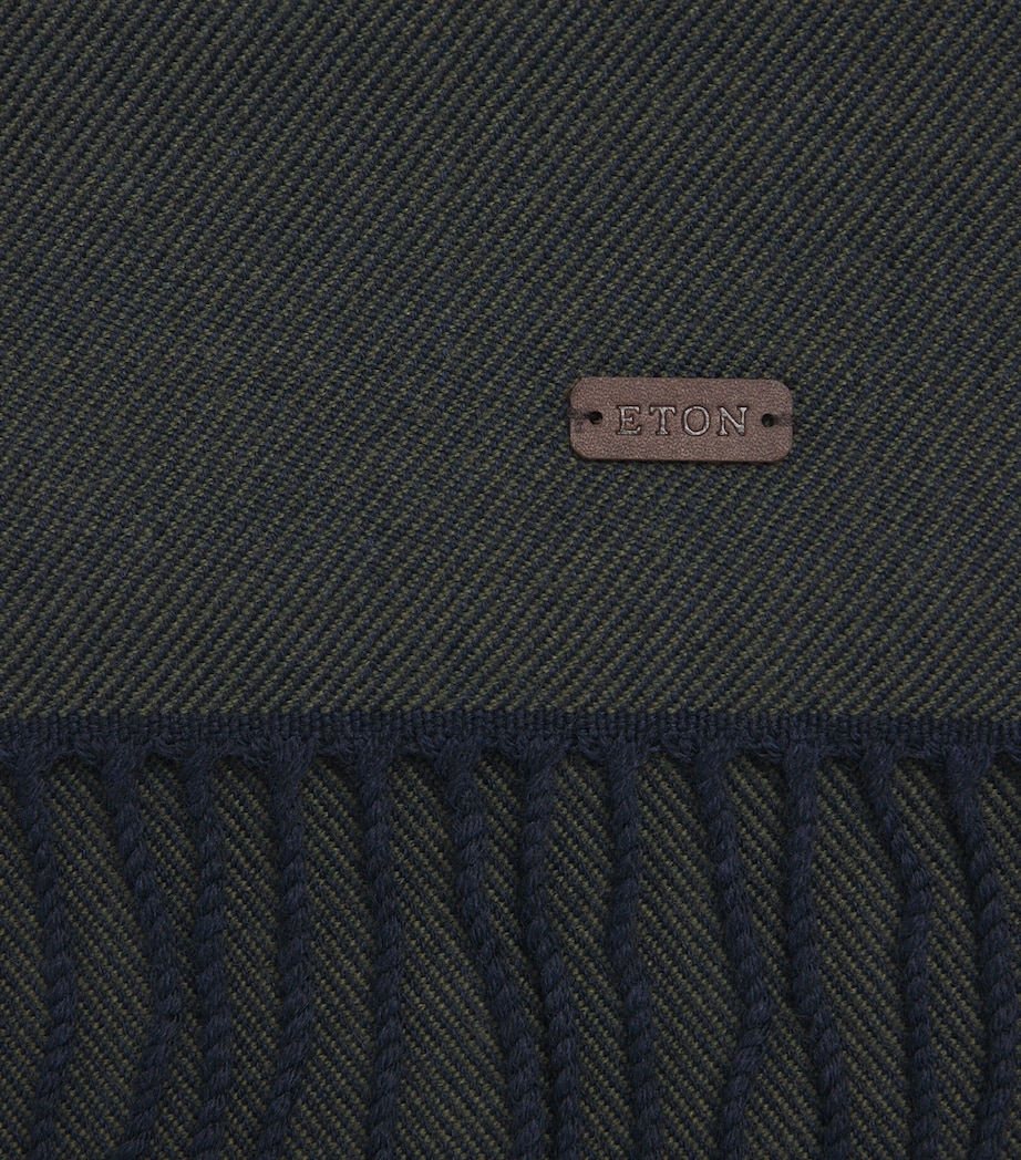 Eton Merino Wool Scarf Dark Green Image 4