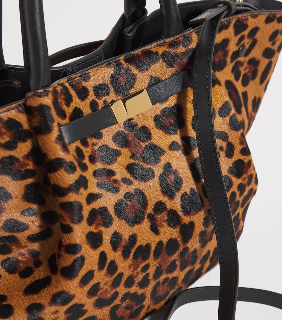 Medium Leopard-Effect Calf Hair New York Tote Bag LEOPRD EFFCT/BLK F02 Image 6
