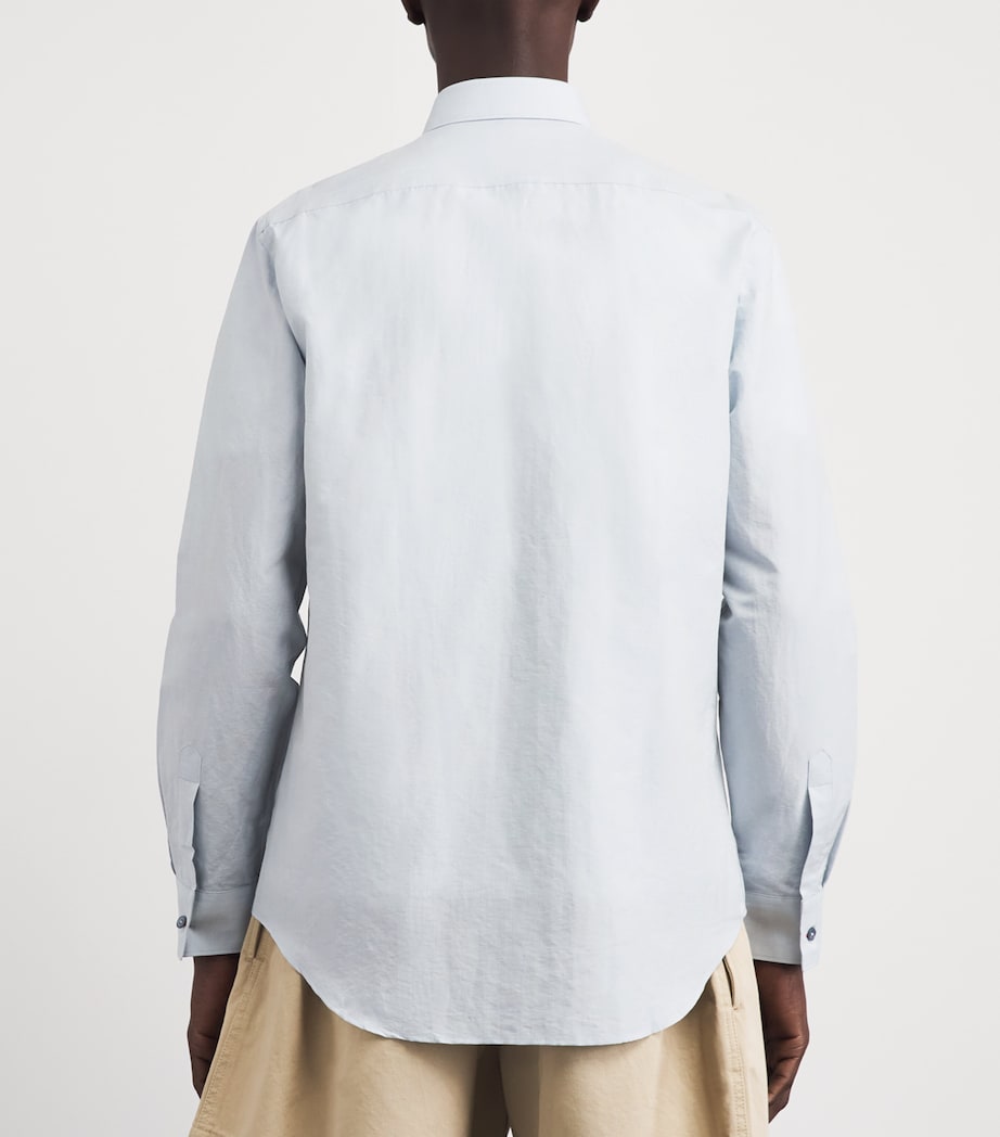 Paul Smith Mens Cotton-Linen Embroidered Oxford Shirt Image 5