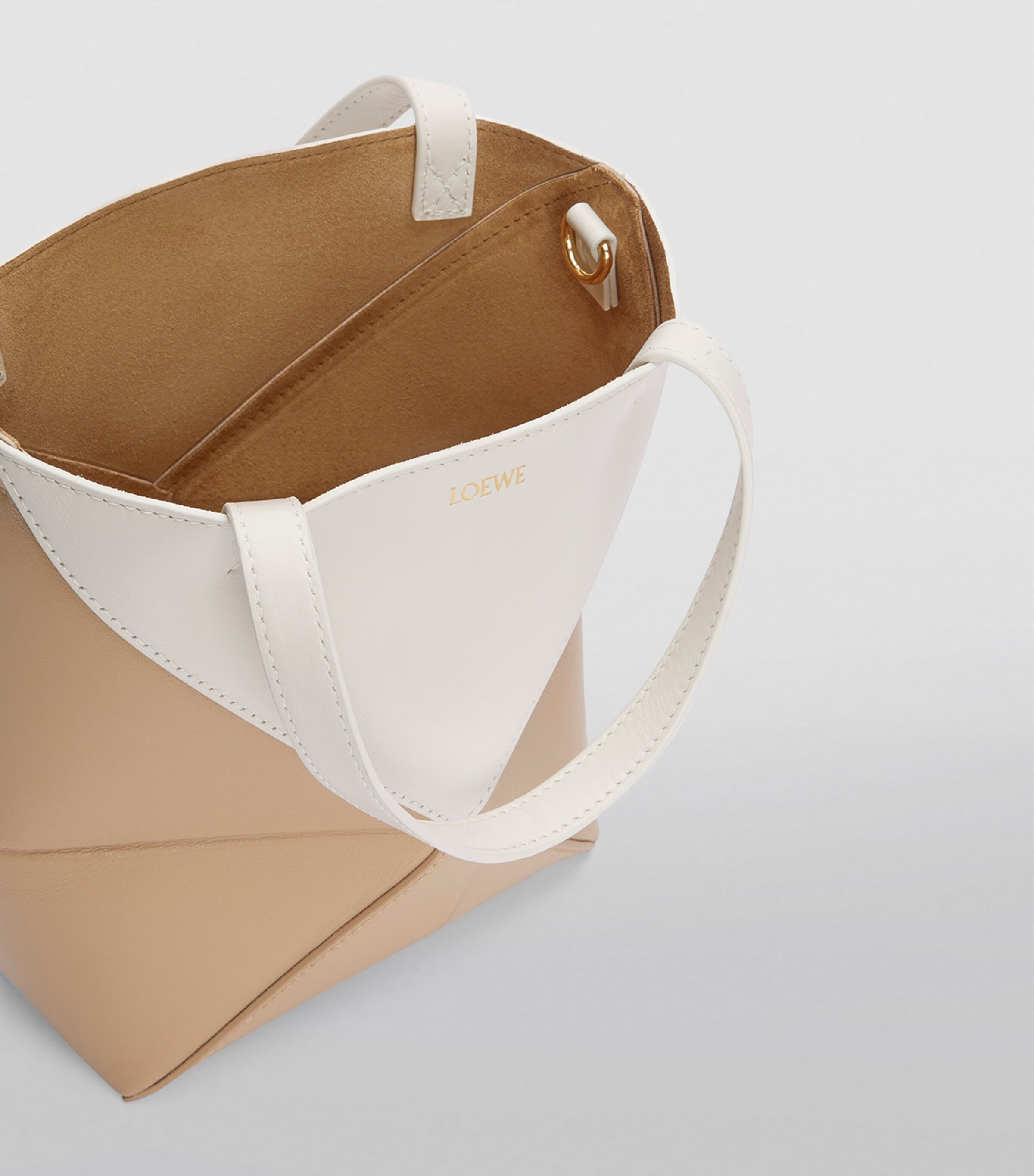 LOEWE White Mini Leather Puzzle Fold Tote Bag | Harrods US
