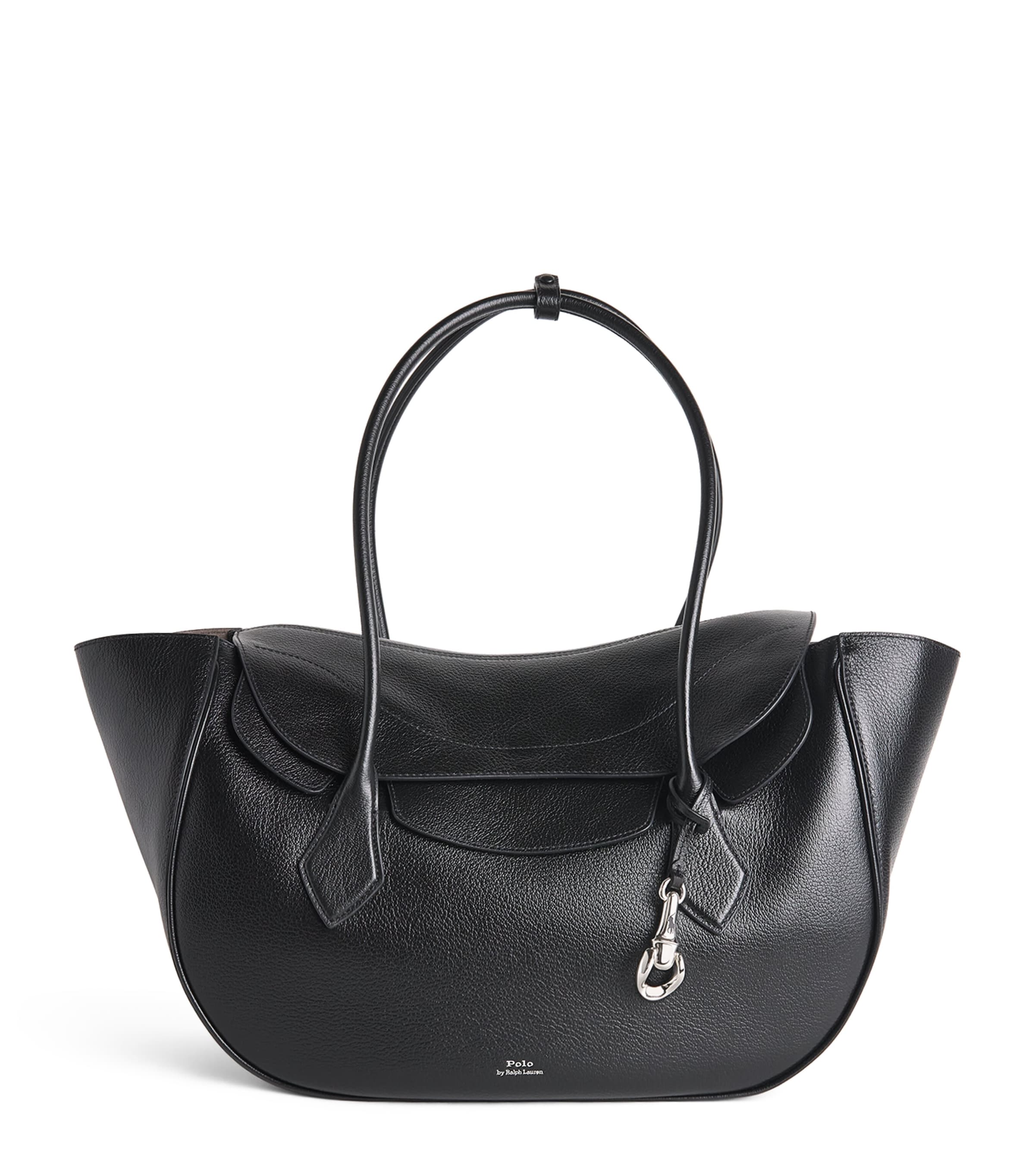 Polo Ralph Lauren Large Leather Polo Blaze Shoulder Bag Black Image 1