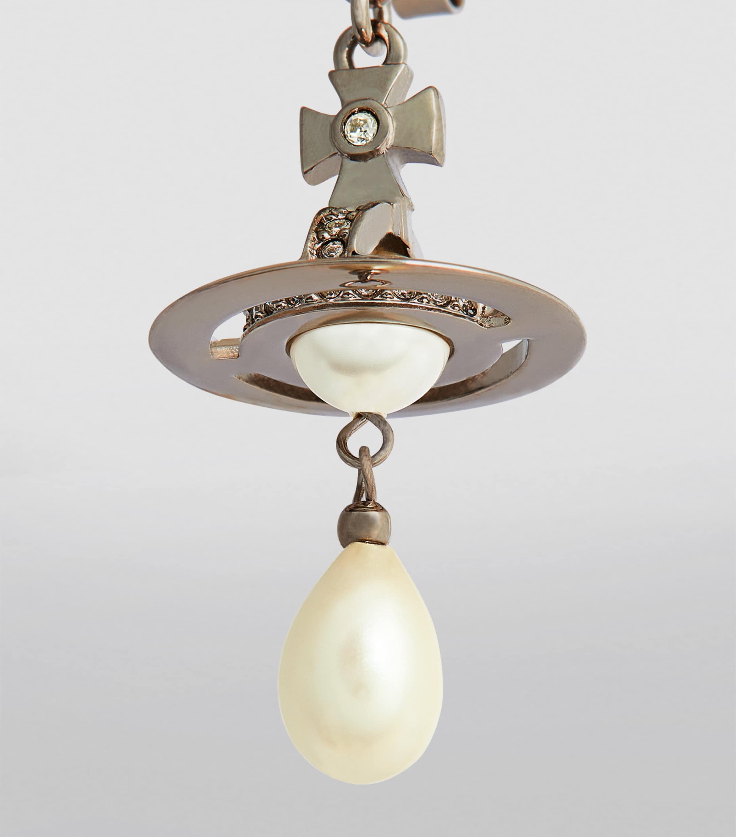 Vivienne Westwood Orb Single Drop Earring Platinum/pearl Image 6