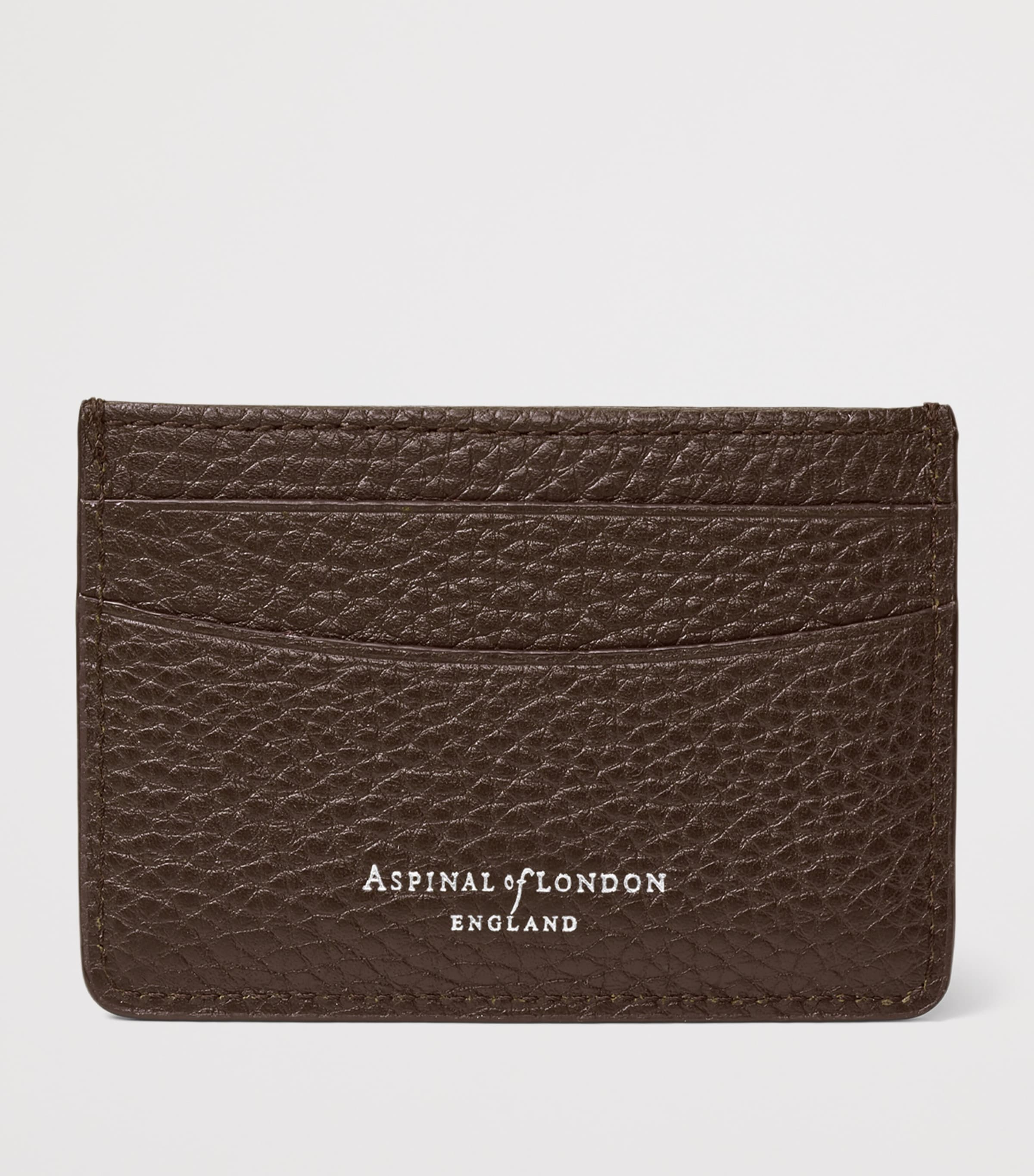 Aspinal Of London Leather Logo Card Holder Chocolate Image 2