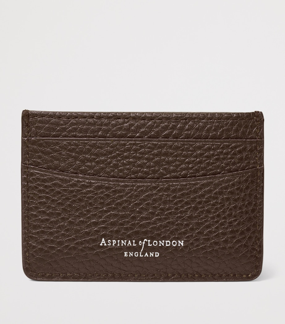 Aspinal Of London Leather Logo Card Holder Chocolate Image 2