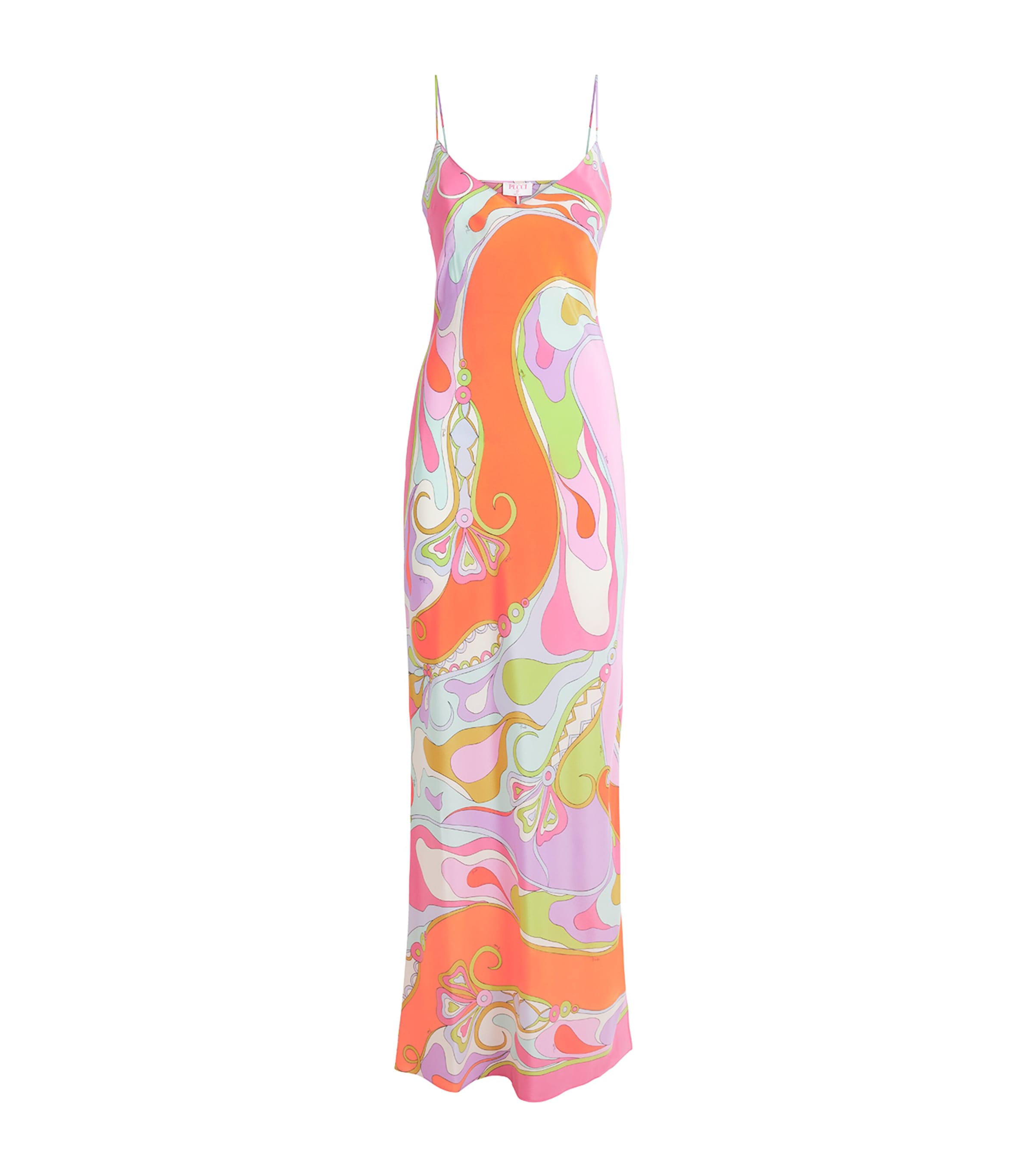 Pucci Silk Printed Maxi Slip Dress In Multi