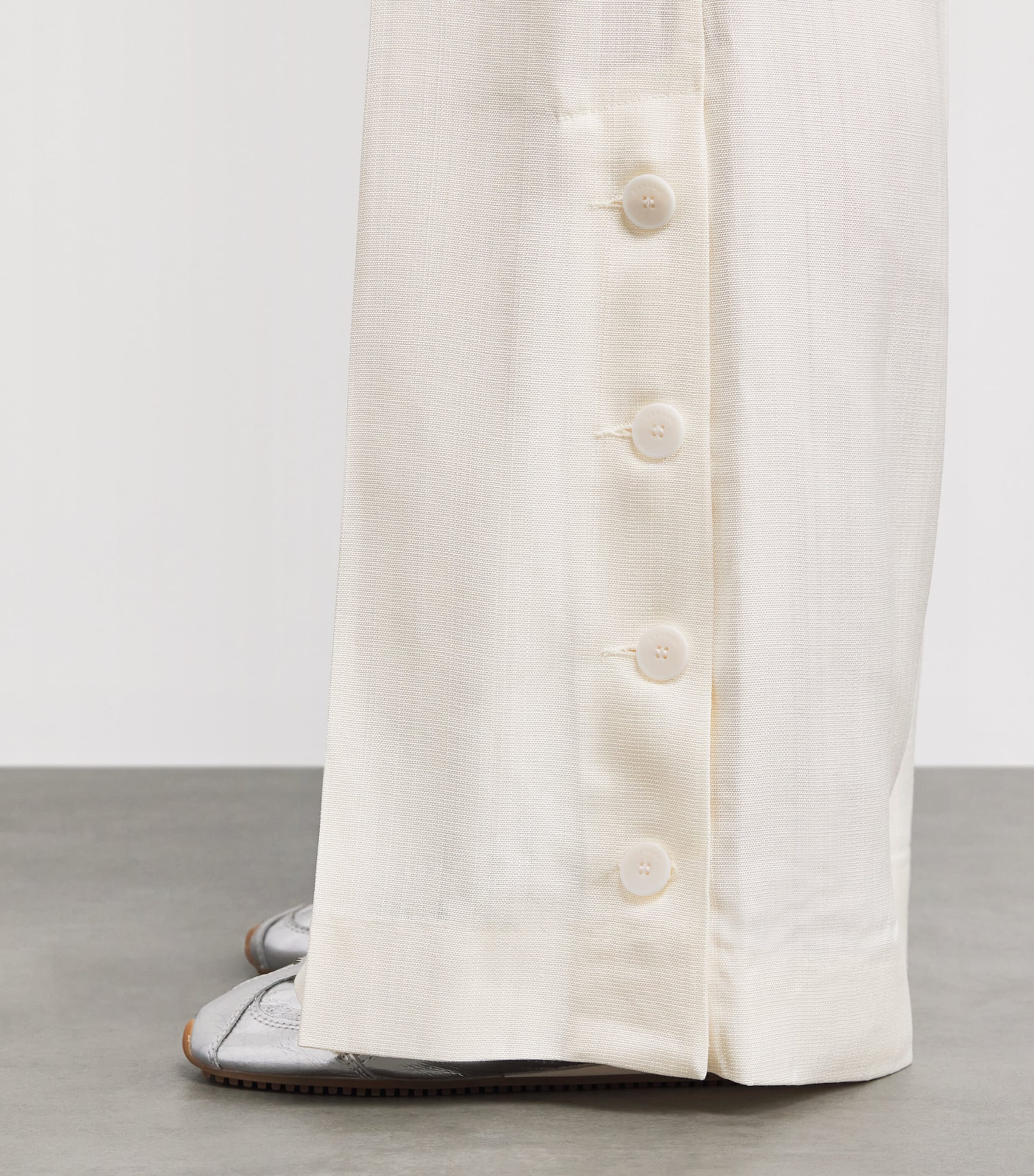 Sandro Paris Womens Flared Tailored Trousers Ecru Image 3