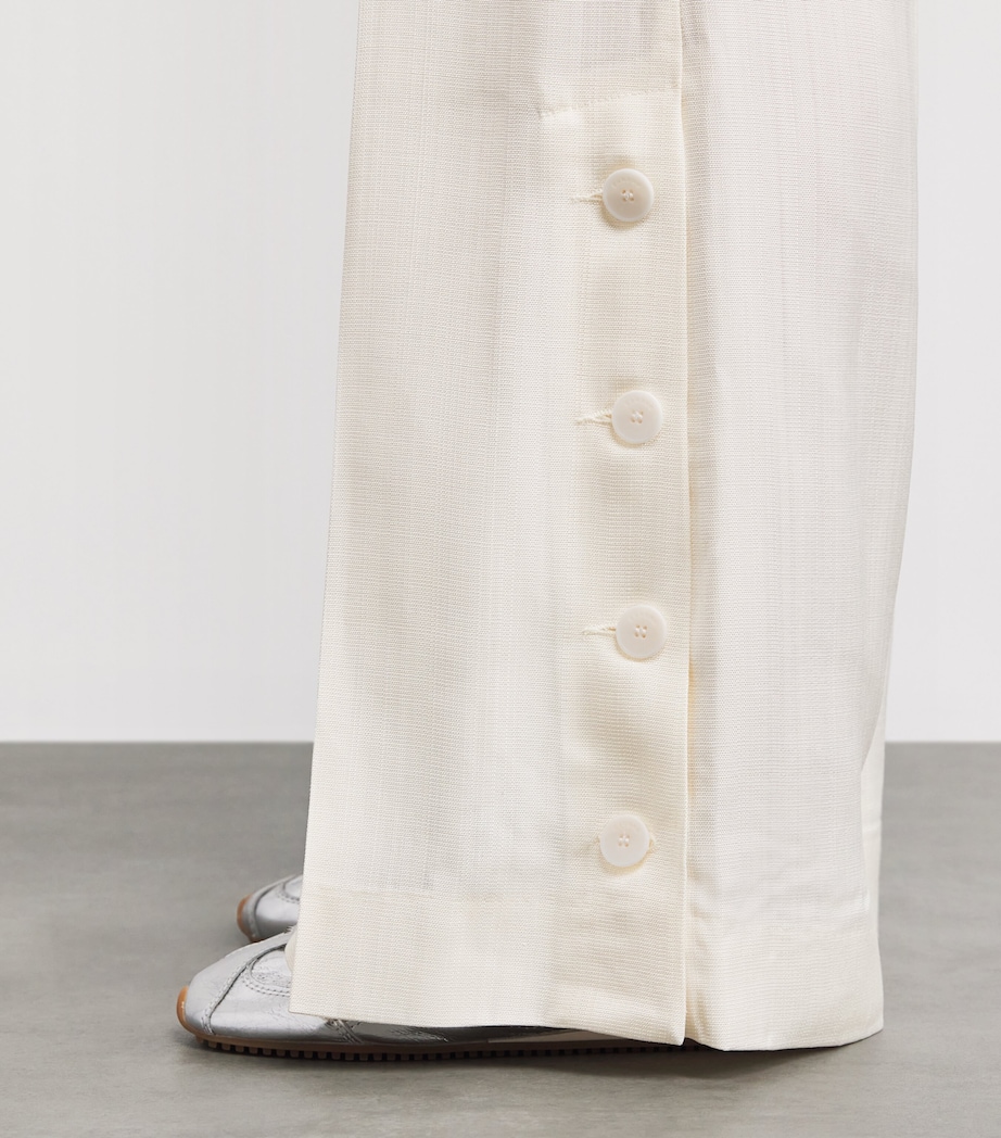 Sandro Paris Womens Flared Tailored Trousers Ecru Image 3