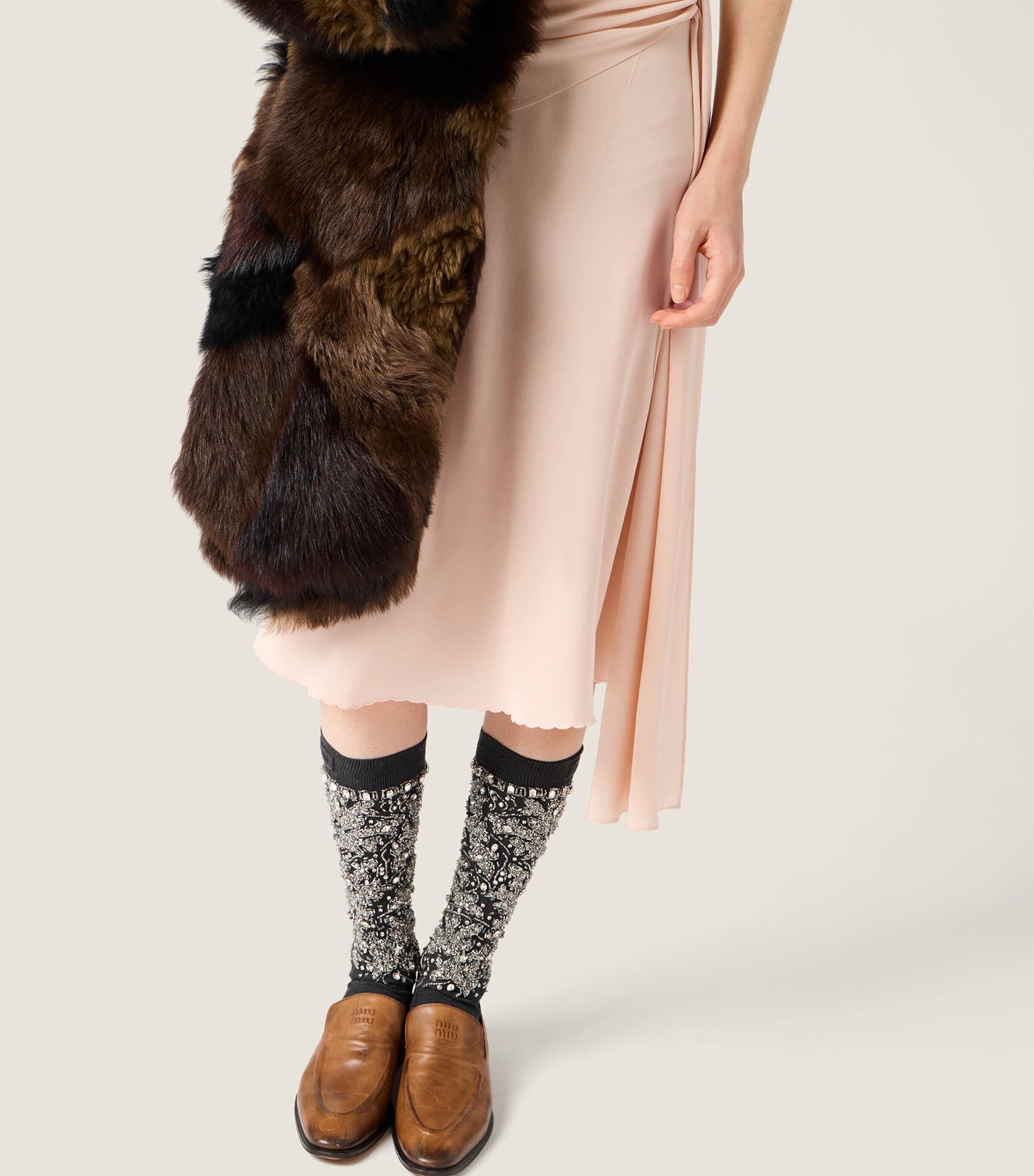 Miu Miu Pink Silk-Cotton Layered Midi Dress | Harrods LU