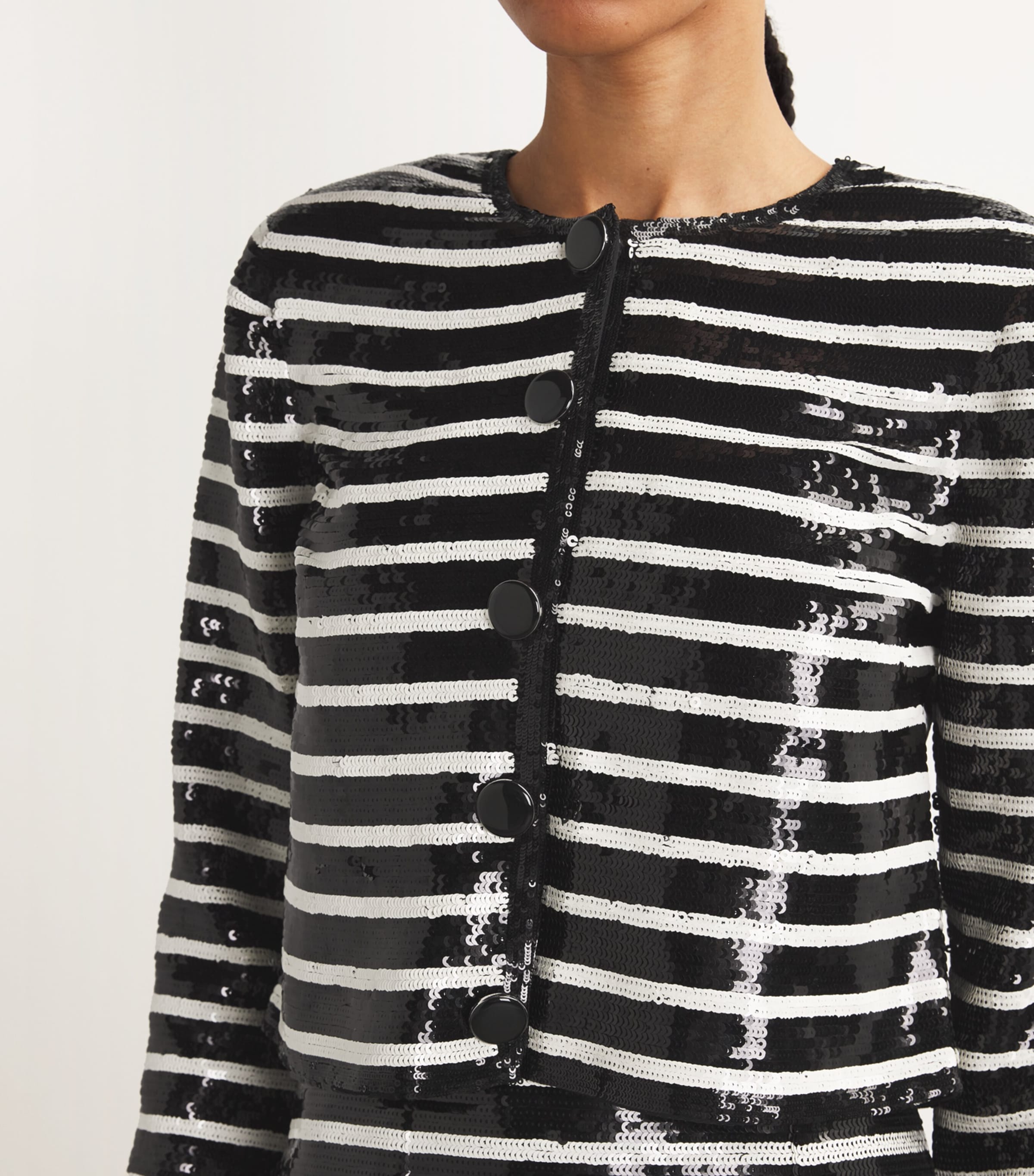 Sequinned Mickey Jacket BLACK/OFF-WHITE Image 6