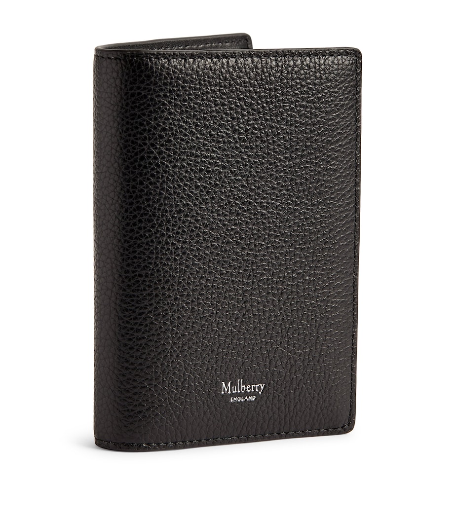 Grained Leather Passport Holder BLACK Image 2