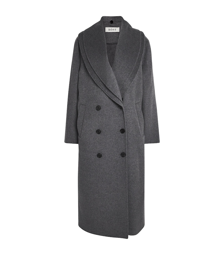 Wool Double-Layered Scarf Coat MID GREY MELANGE-030 Image 1
