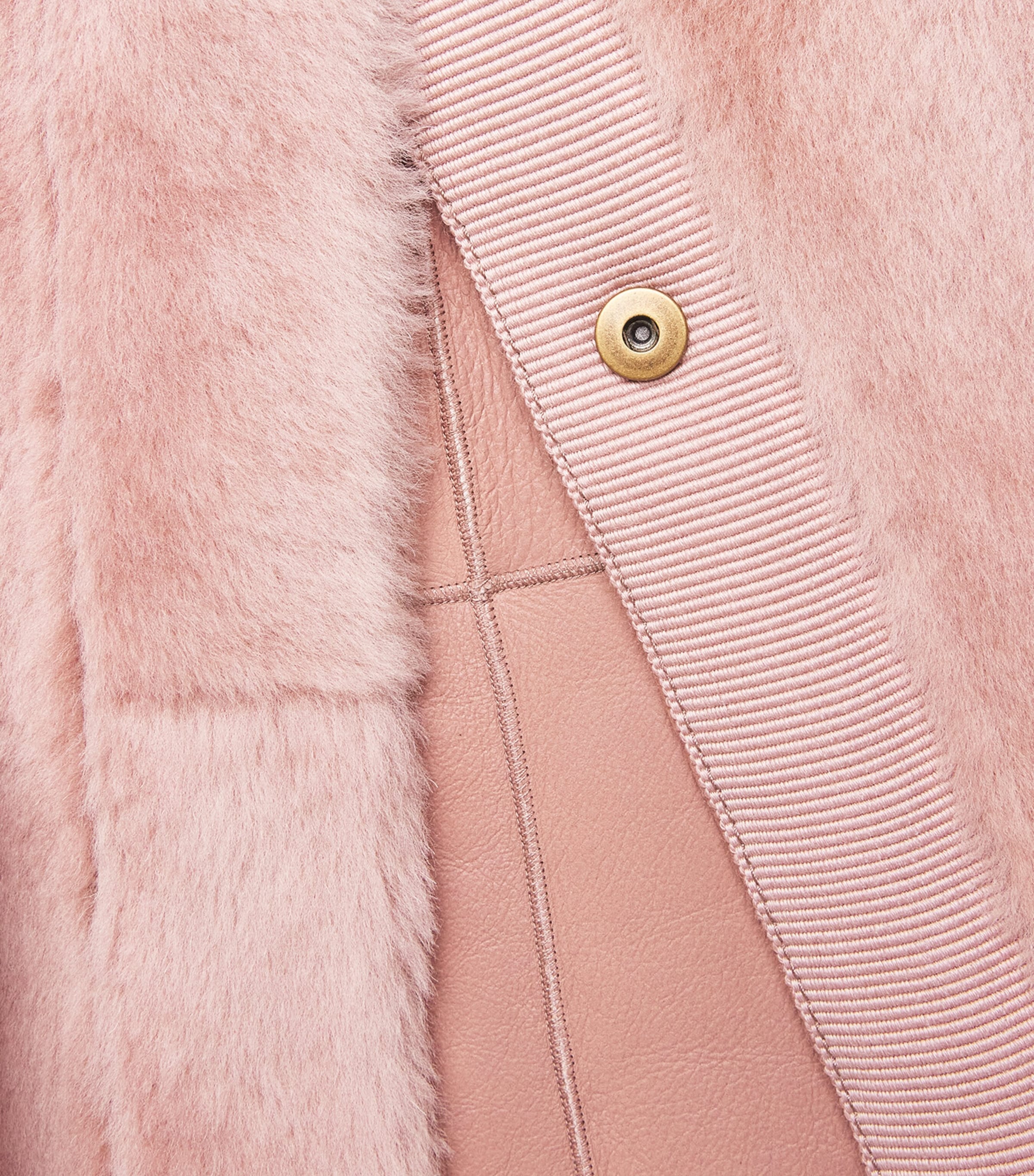 Max Mara Womens Shearling Reversible Coat Powder Image 2