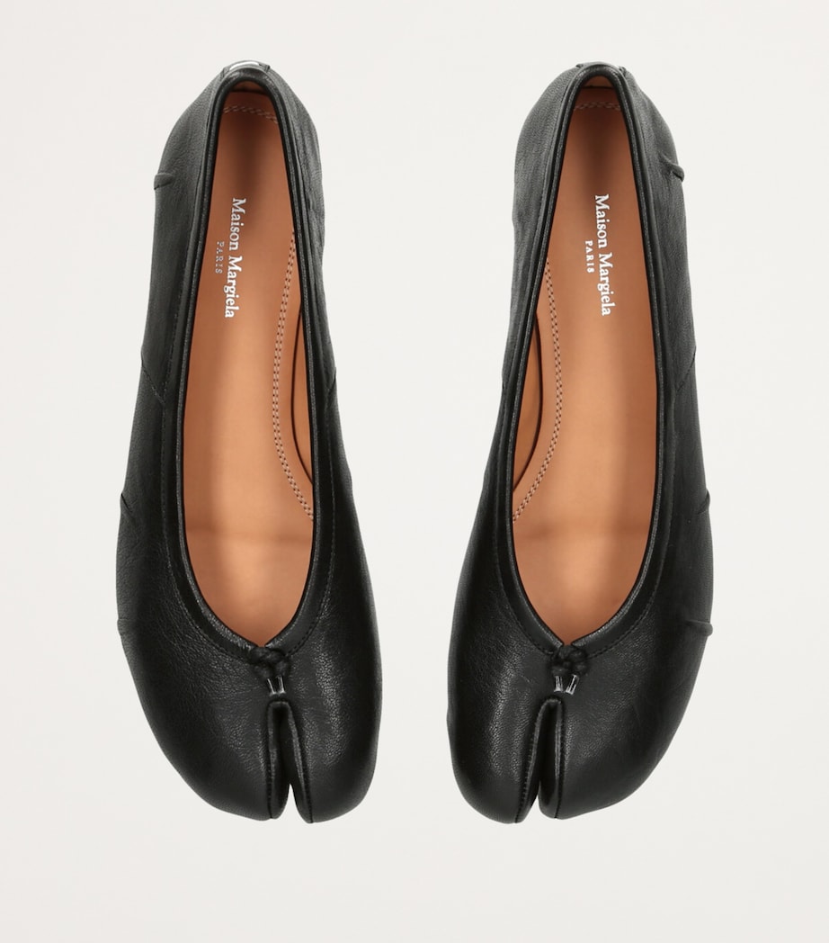 Leather Tabi Ballet Flats BLACK Image 4