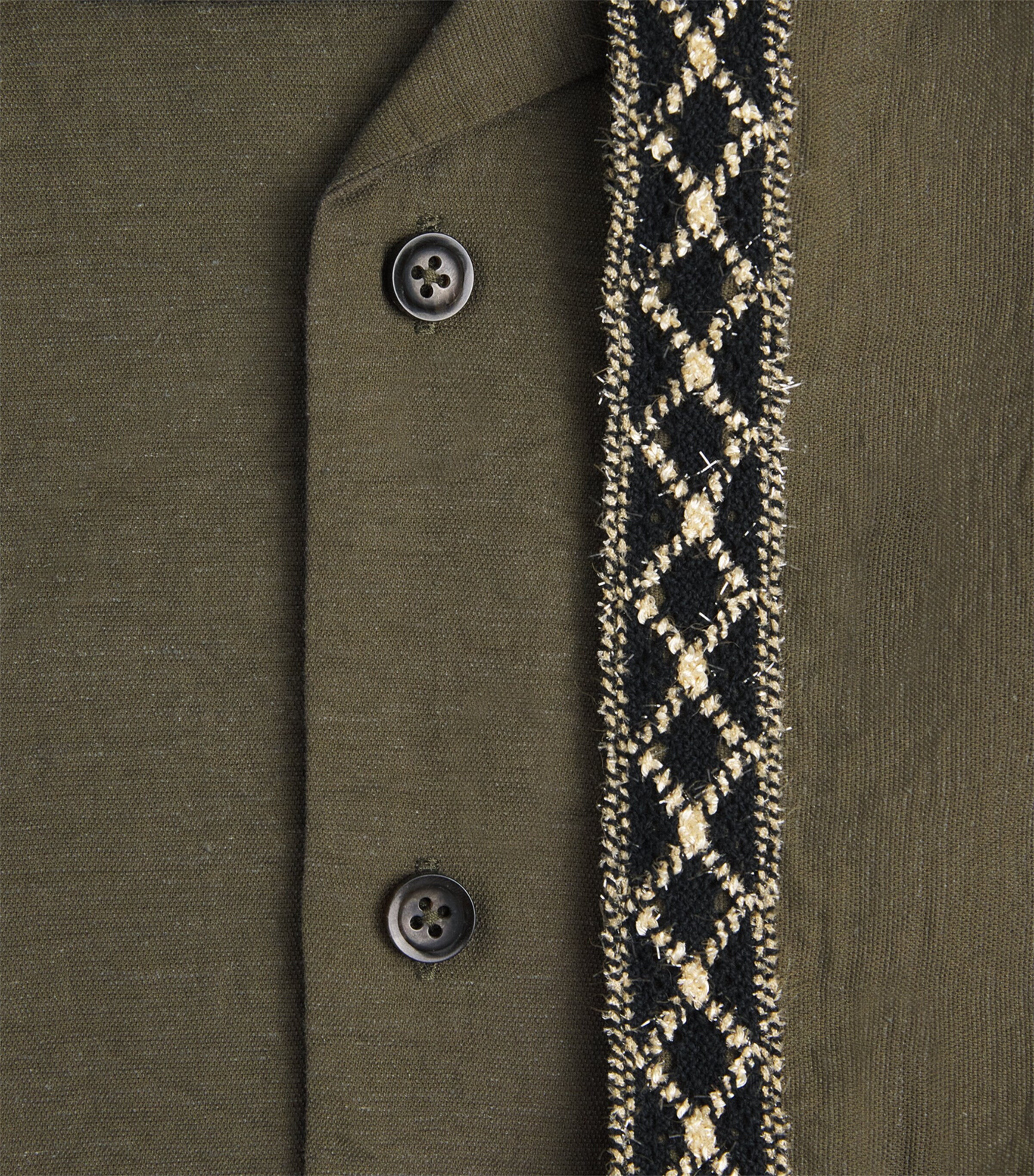 COMMAS Mens Embroidered Resort Shirt Dark Taupe Image 6